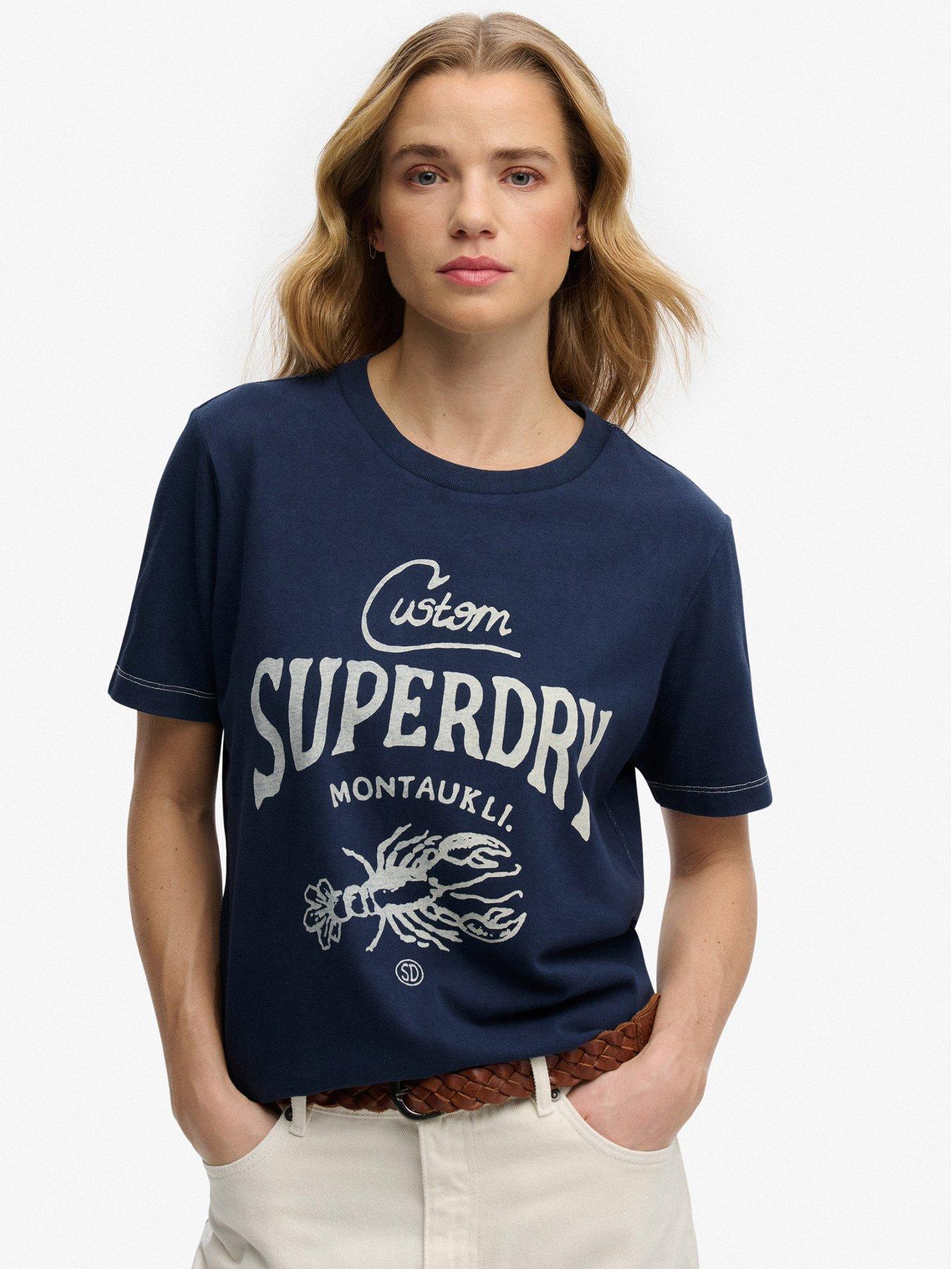 Image 1 of 6 of Superdry Heritage Hamptons T-Shirt - Blue