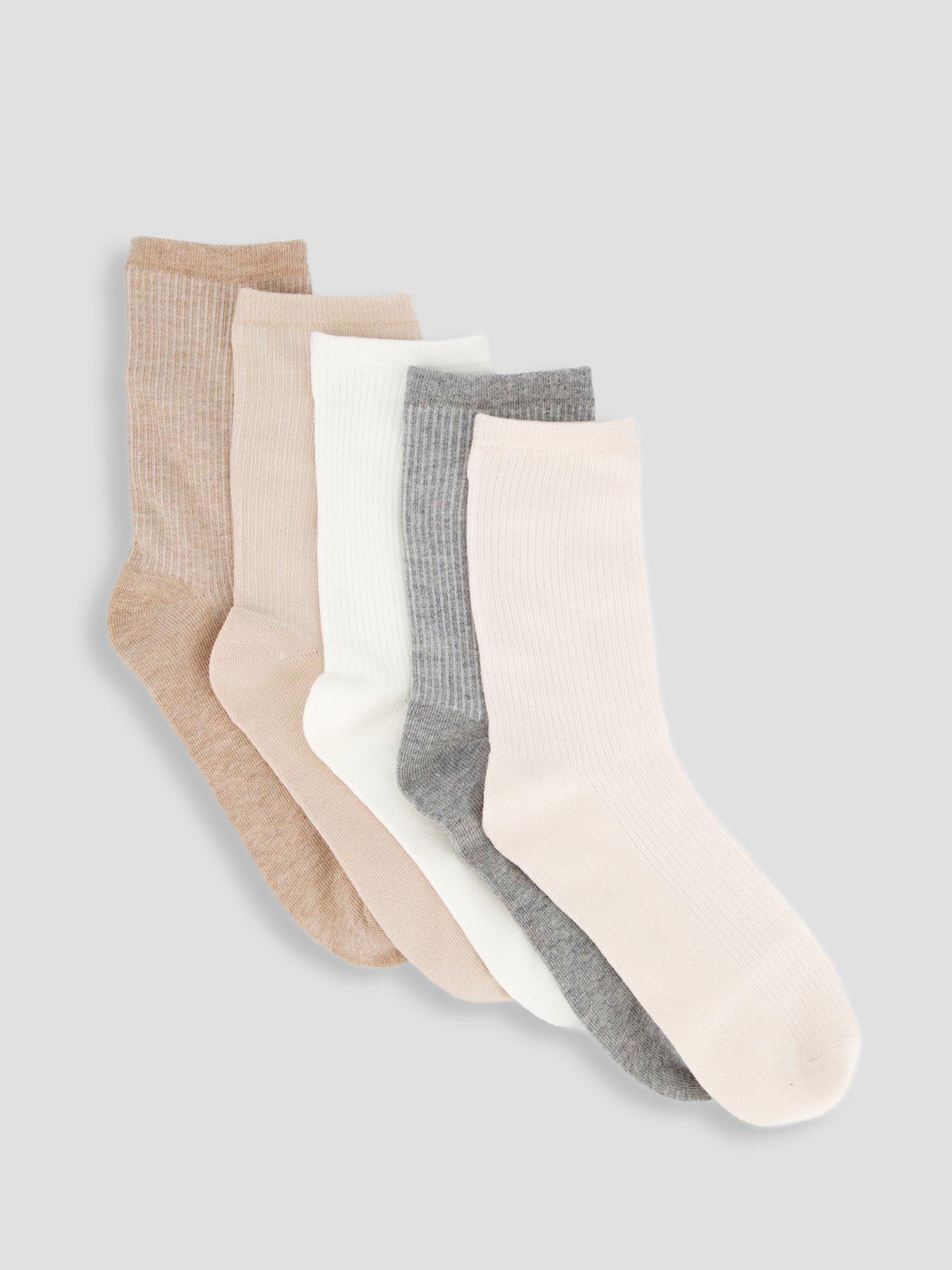 Image 1 of 4 of The Very Collection 5 Pack Rib Ankle Socks - Neutral