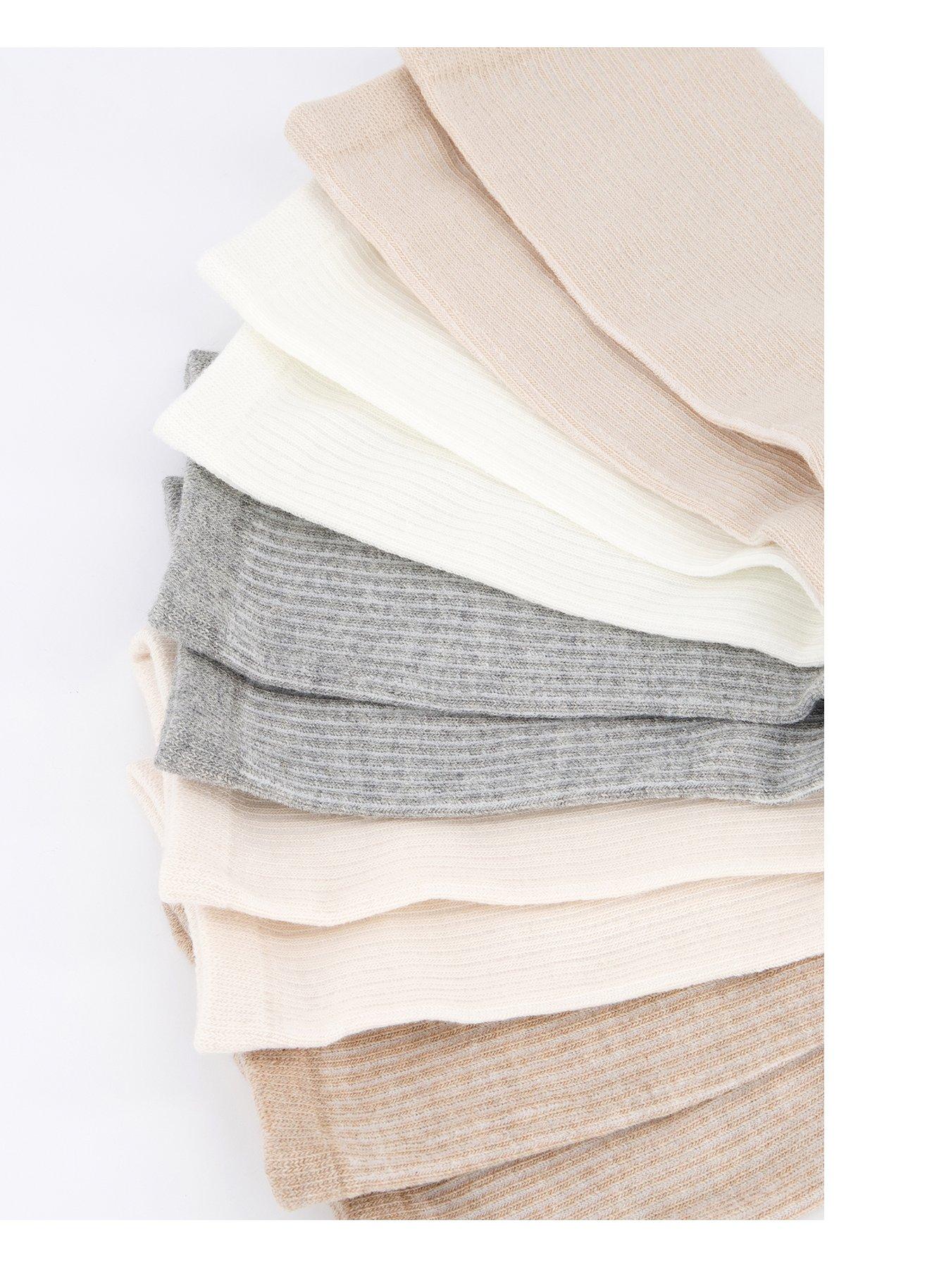 Image 3 of 4 of The Very Collection 5 Pack Rib Ankle Socks - Neutral