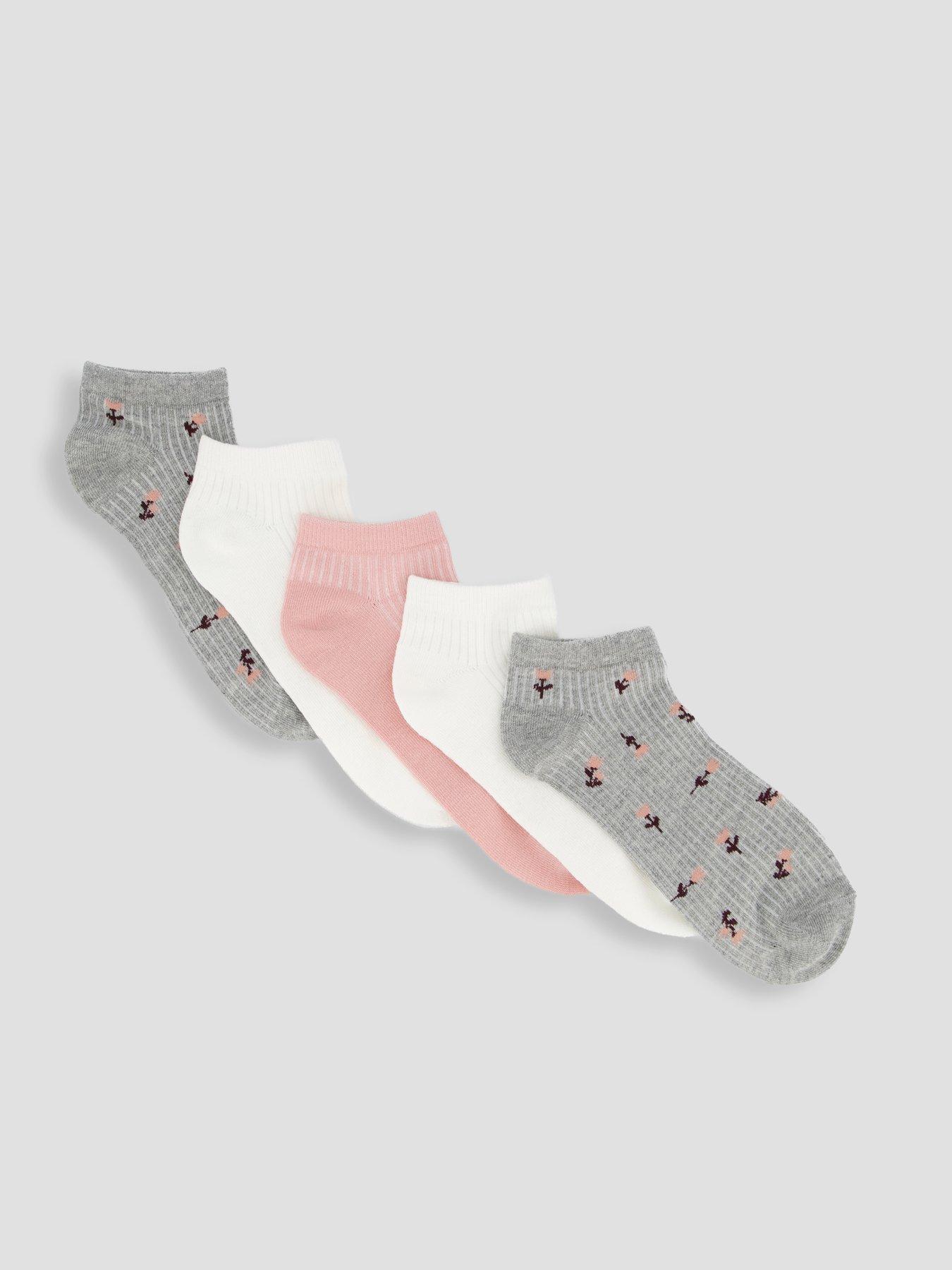 The Very Collection 5 Pack Printed Floral Trainer Liner Socks - Multi