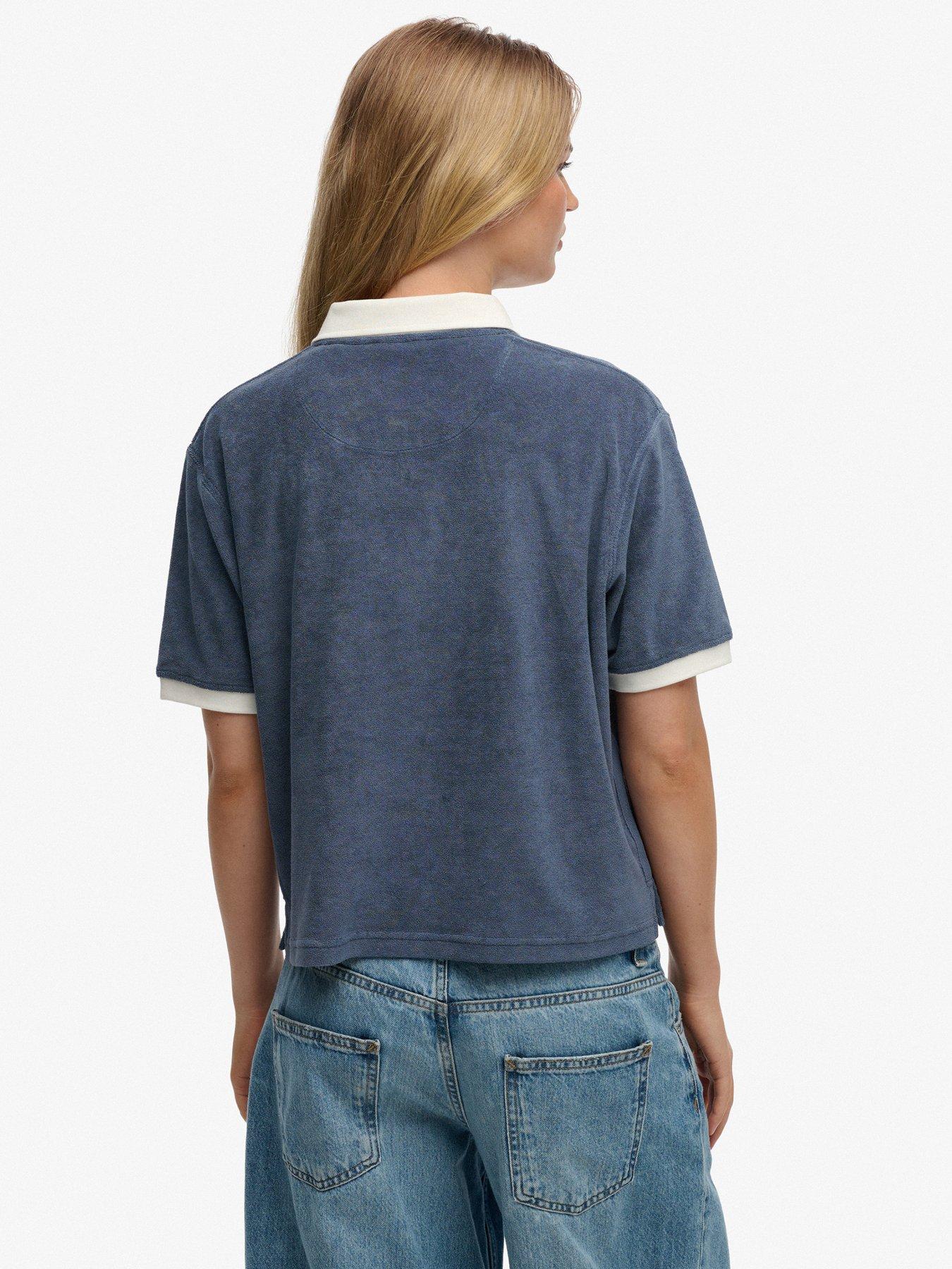 stillFront image of superdry-heritage-terry-polo-blue
