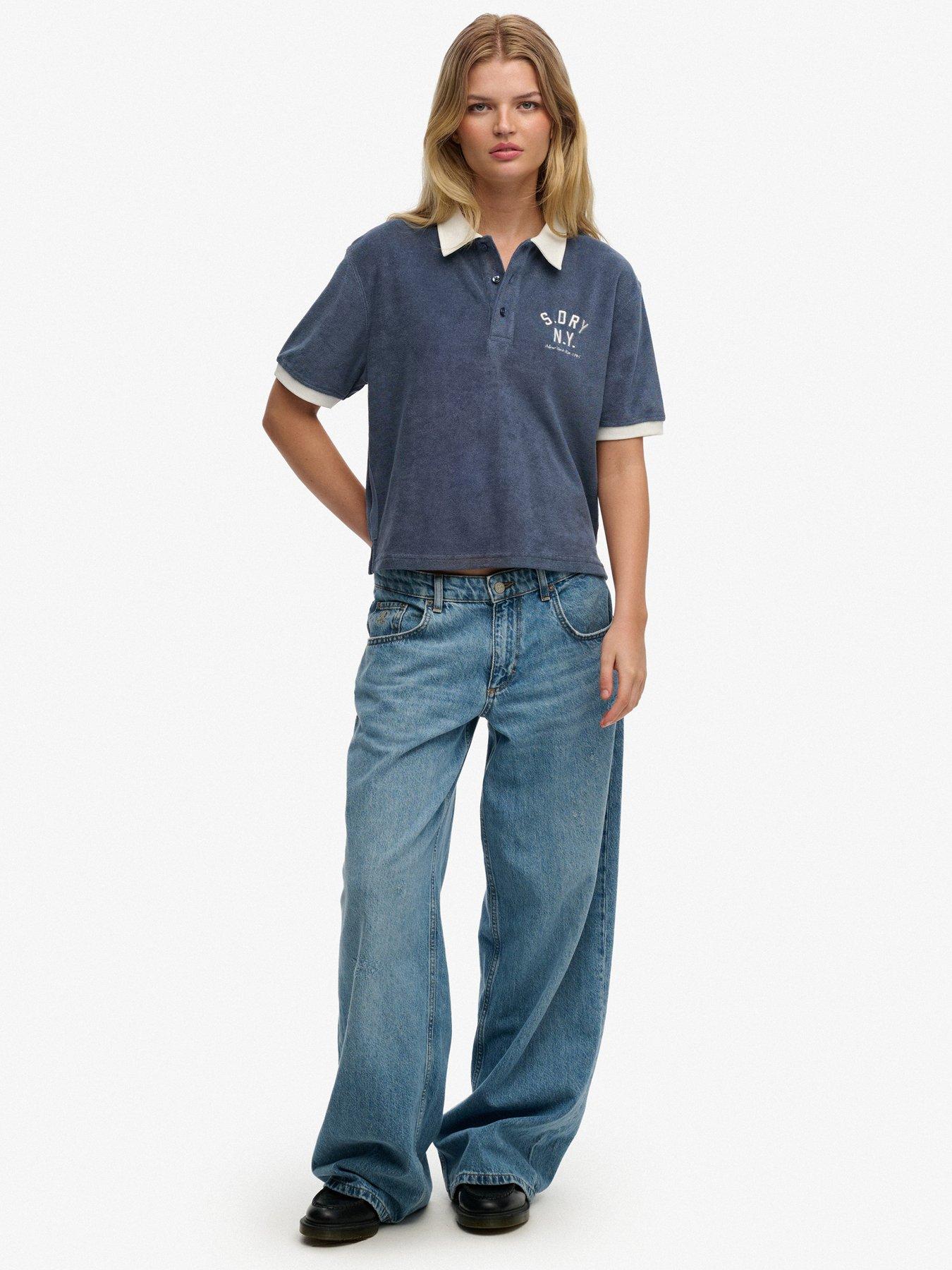  image of superdry-heritage-terry-polo-blue
