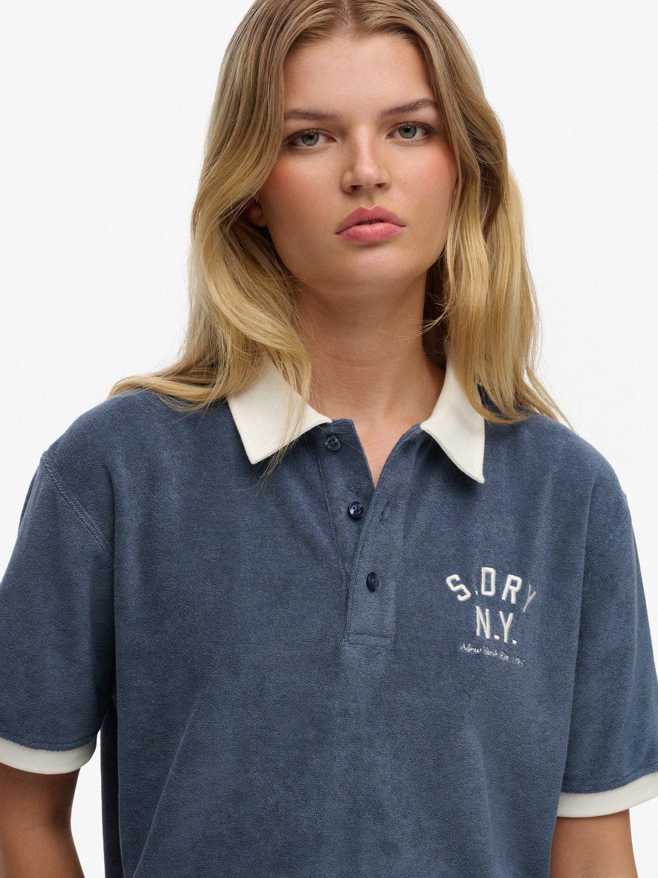  image of superdry-heritage-terry-polo-blue