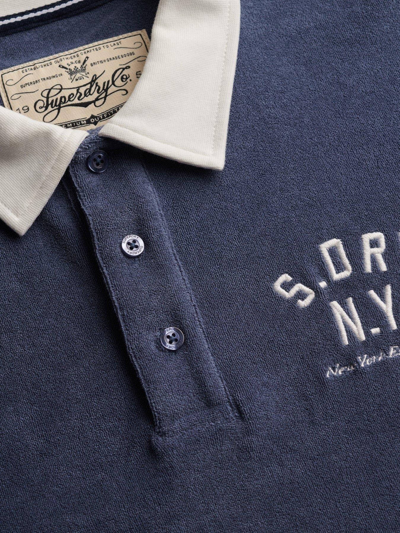  image of superdry-heritage-terry-polo-blue