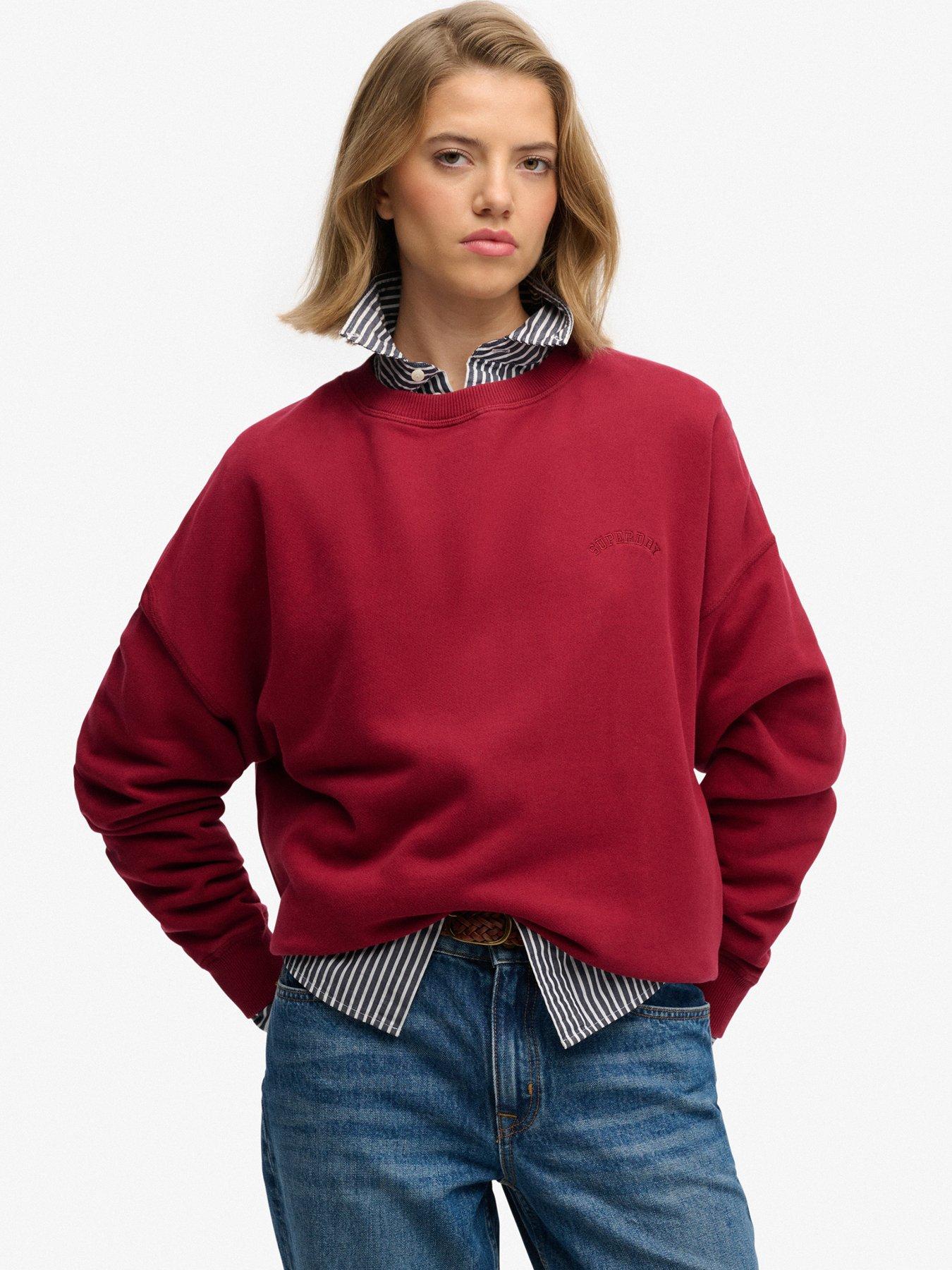 Superdry Essential Logo Crew Neck Sweatshirt - Red