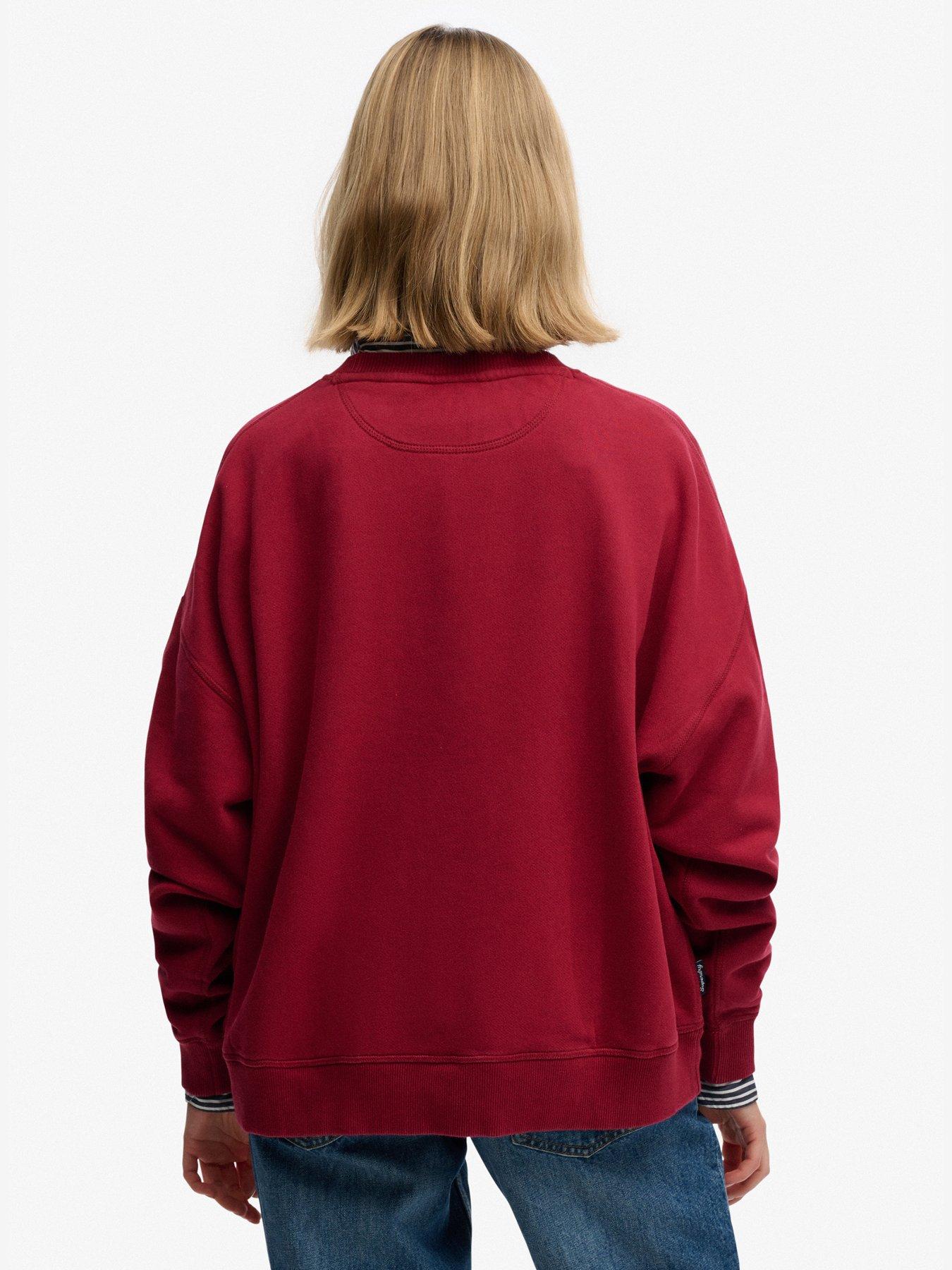 stillFront image of superdry-essential-logo-crew-neck-sweatshirt-red