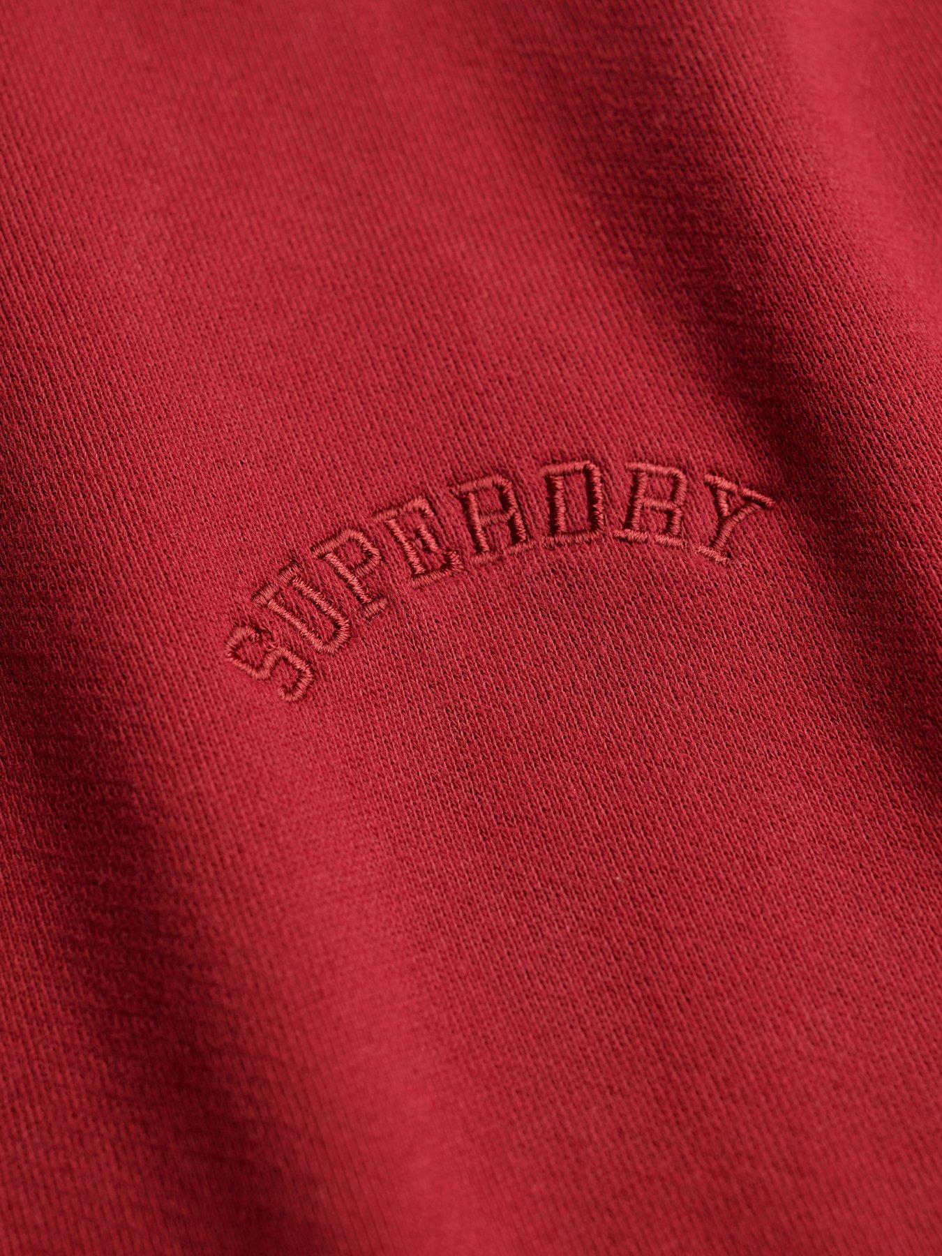  image of superdry-essential-logo-crew-neck-sweatshirt-red