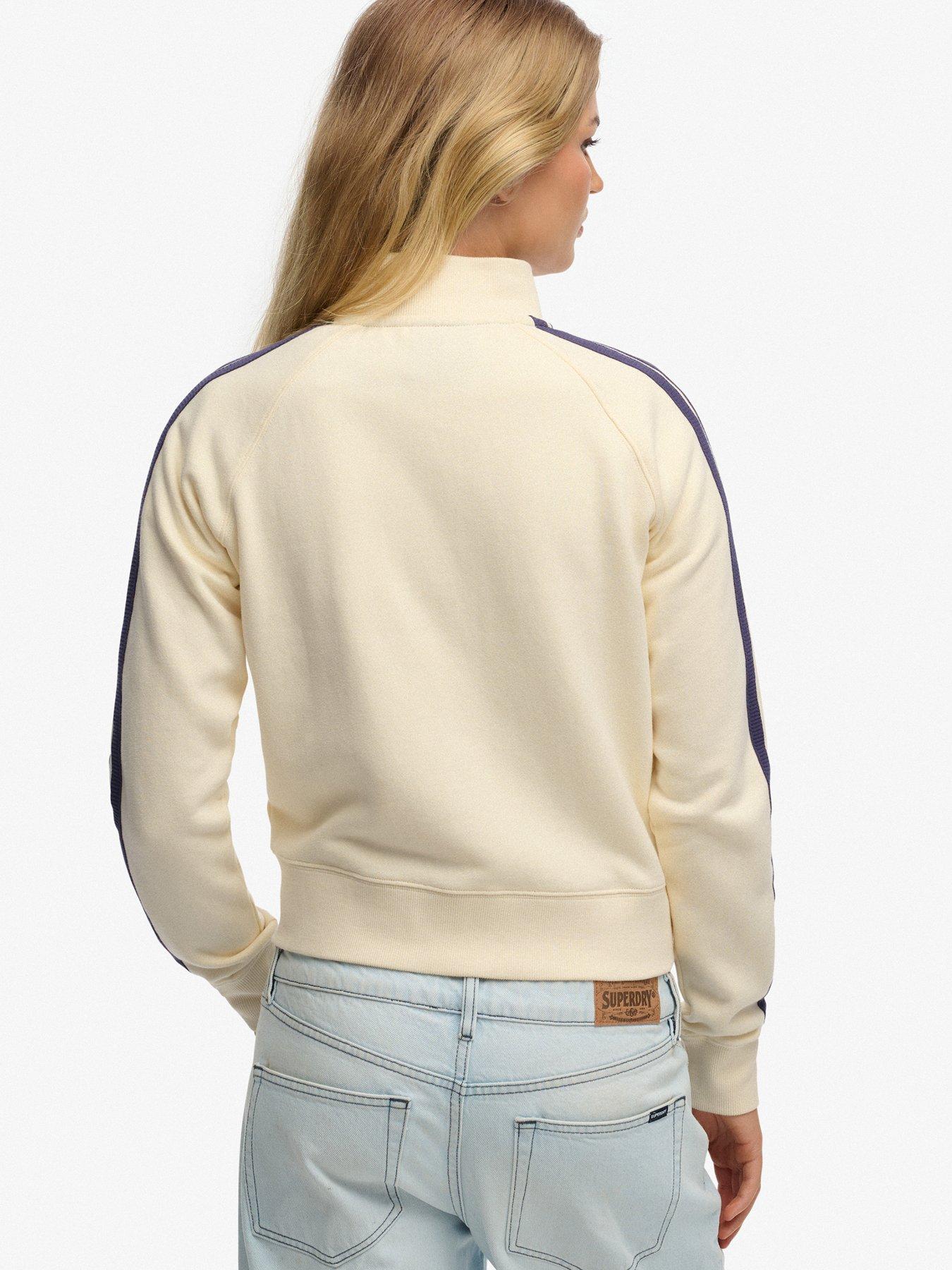 Image 2 of 5 of Superdry Essential Logo Zip Track Top - White