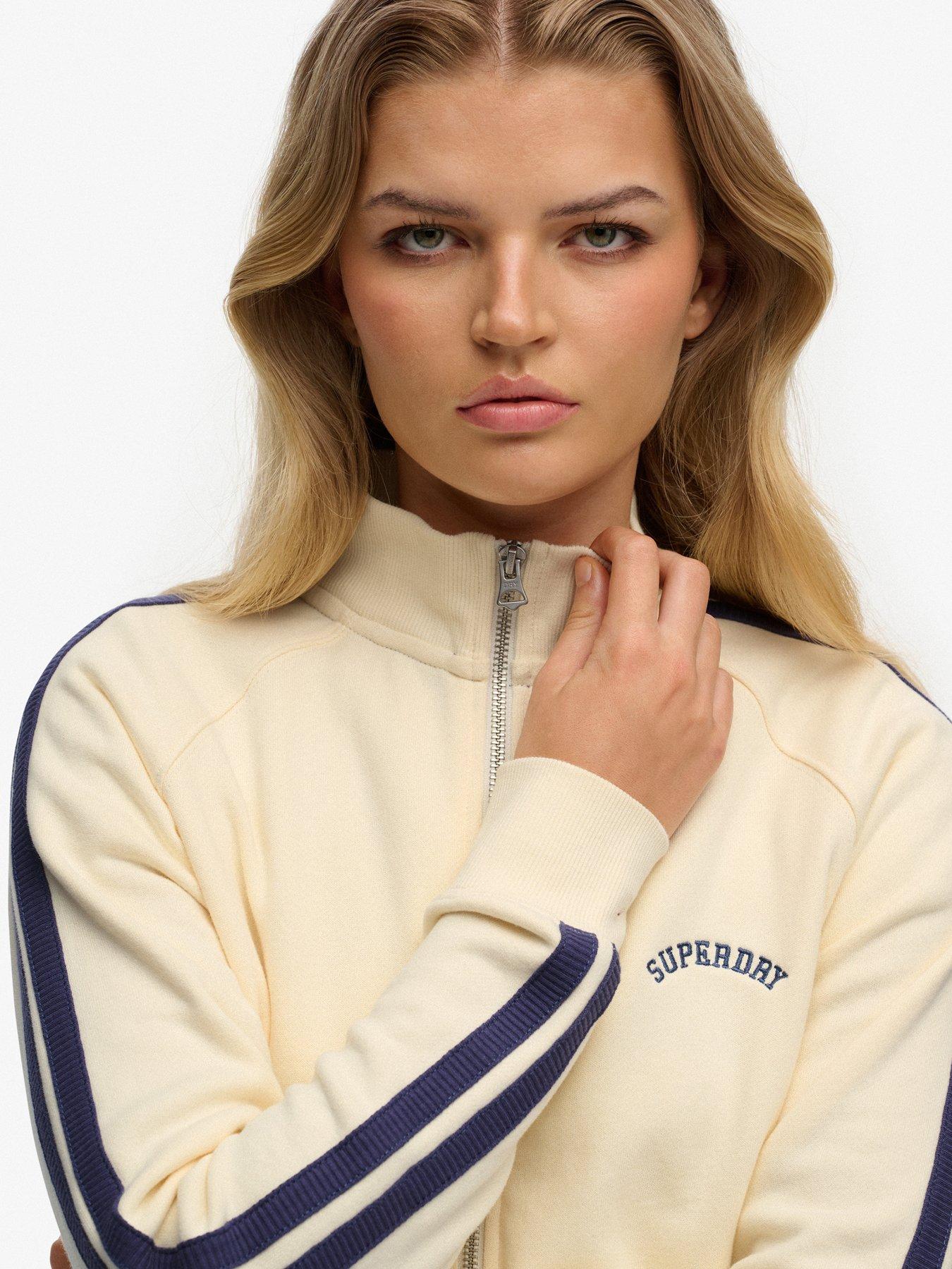 Image 4 of 5 of Superdry Essential Logo Zip Track Top - White