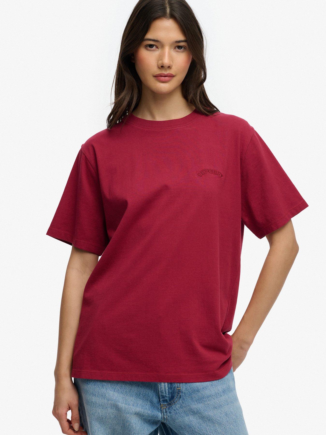 Image 1 of 5 of Superdry Essential Logo Loose T-Shirt - Red