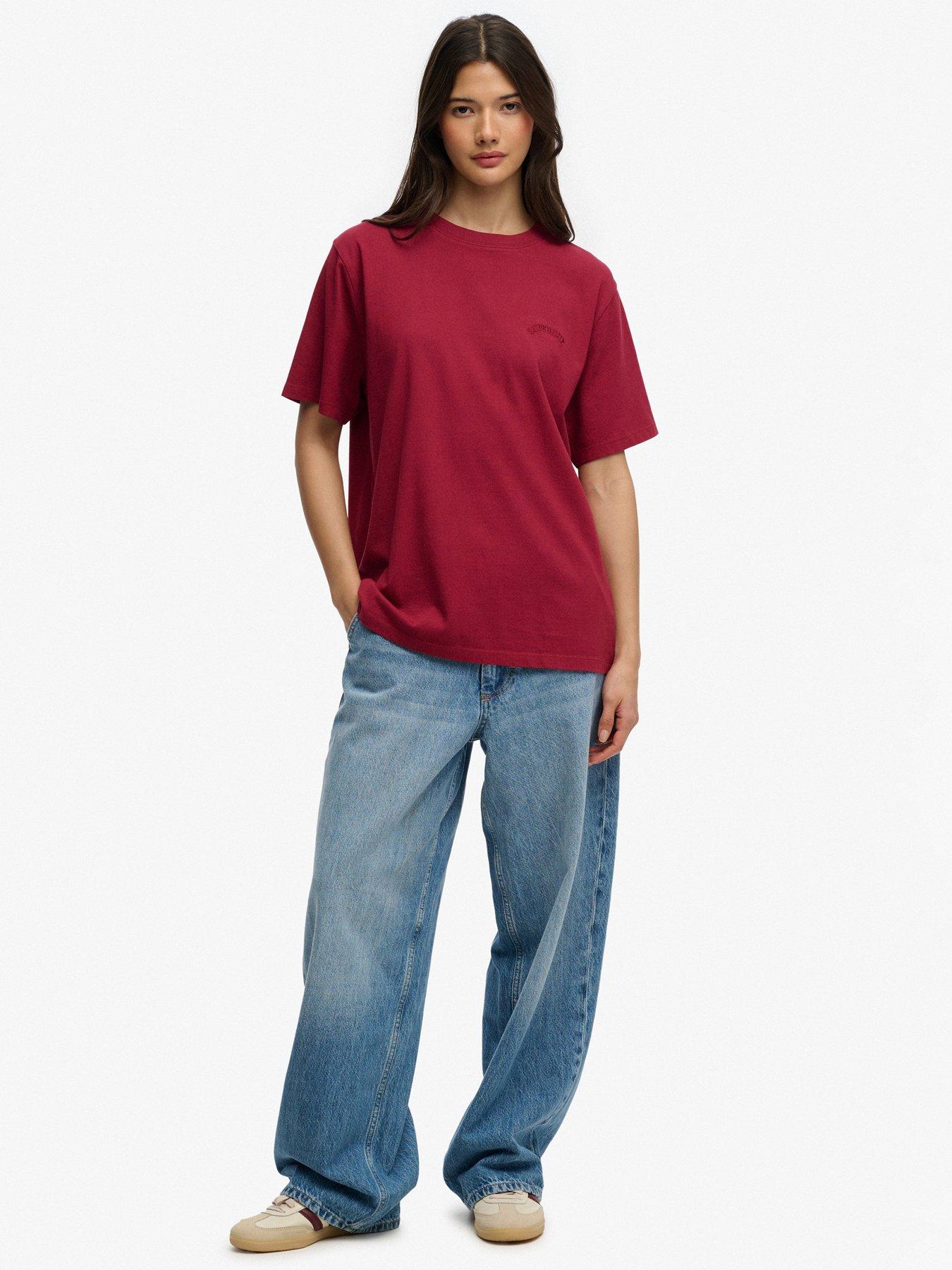 Image 3 of 5 of Superdry Essential Logo Loose T-Shirt - Red