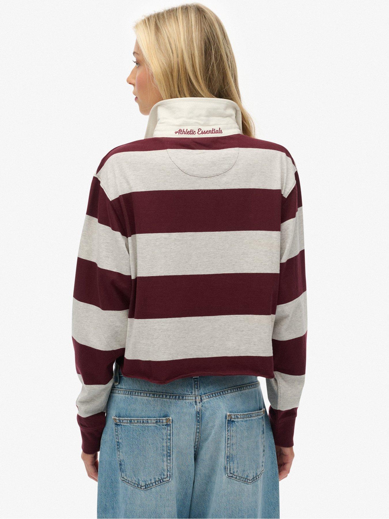  image of superdry-ath-ess-cropped-stripe-rugby-red