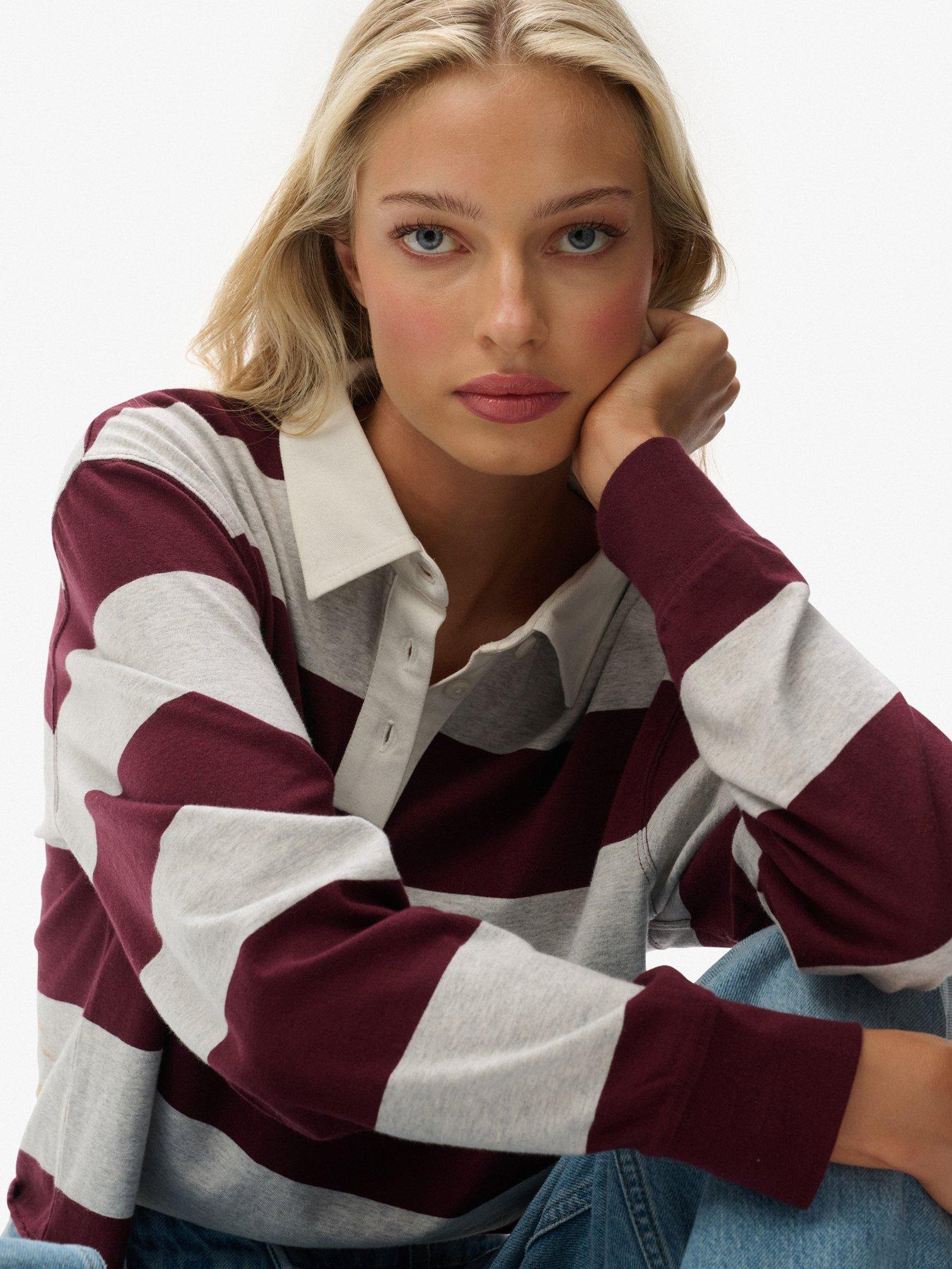  image of superdry-ath-ess-cropped-stripe-rugby-red
