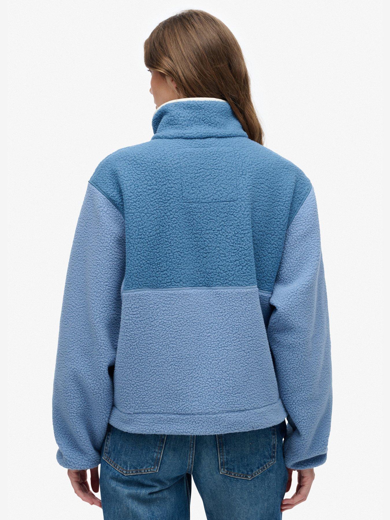 Image 2 of 5 of Superdry Colour Block Fleece Pull Over - Blue