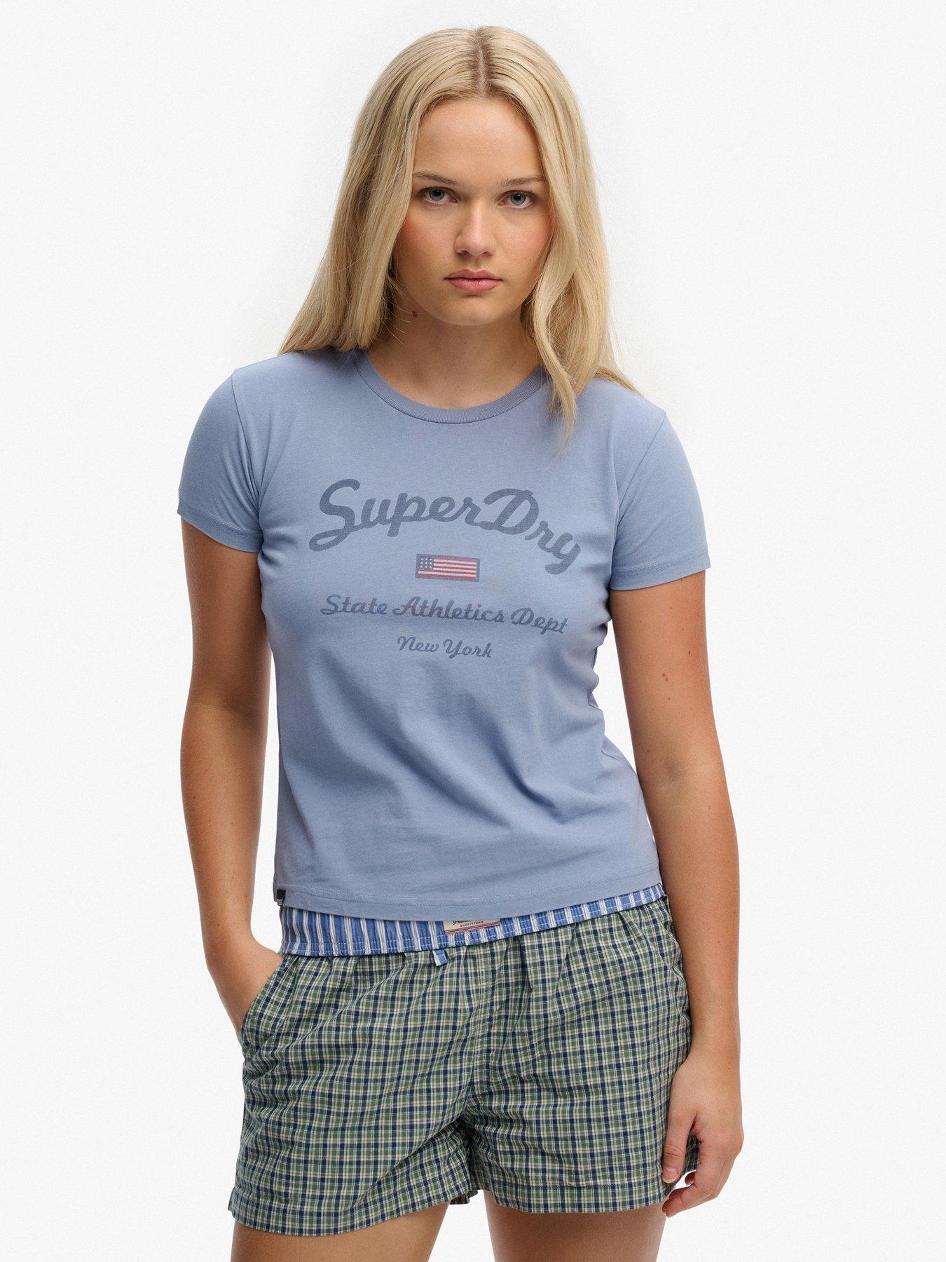 Superdry Athletic Essentials Fitted Graphic T-Shirt - Blue