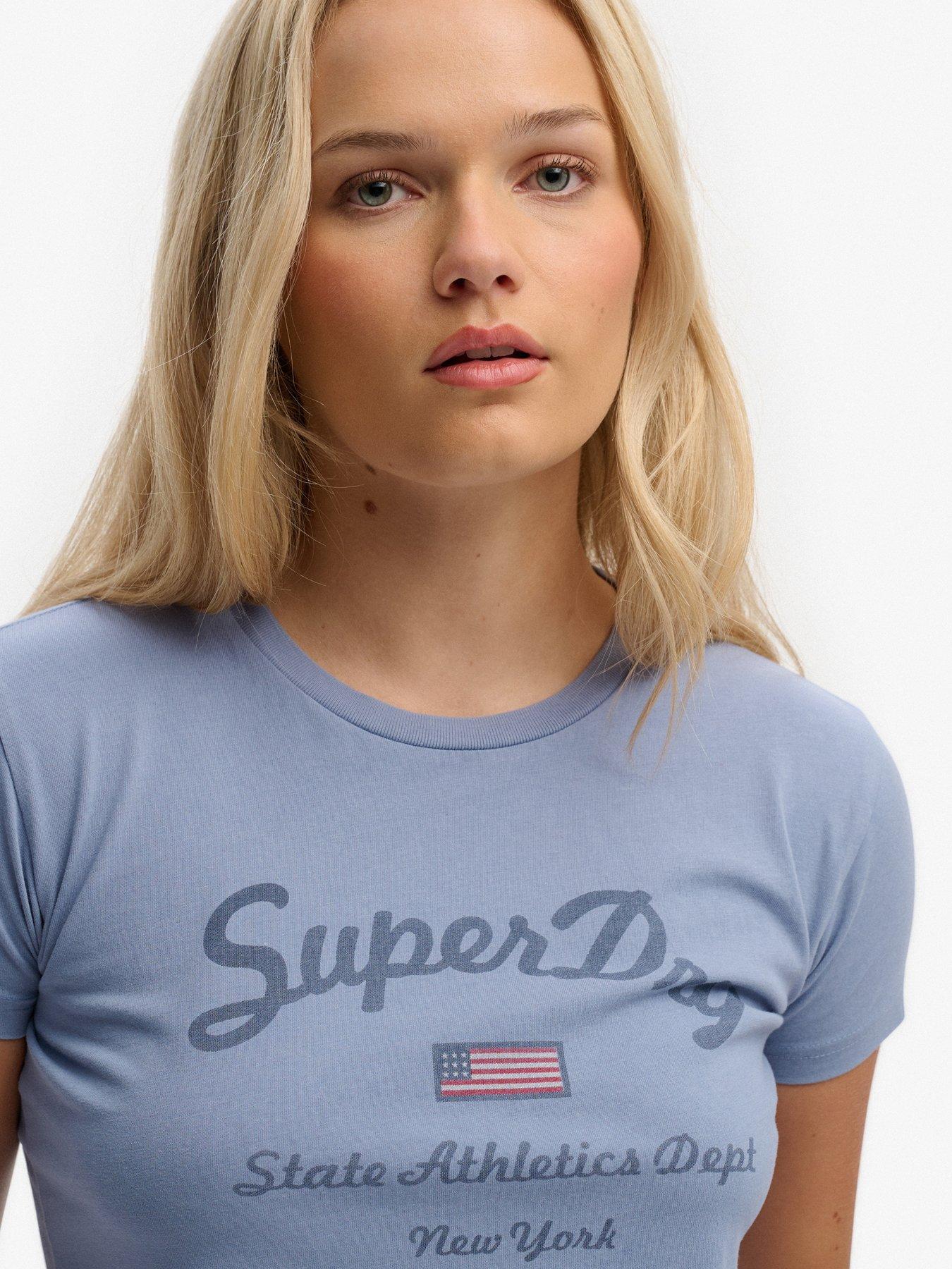 Image 4 of 6 of Superdry Athletic Essentials Fitted Graphic T-Shirt - Blue