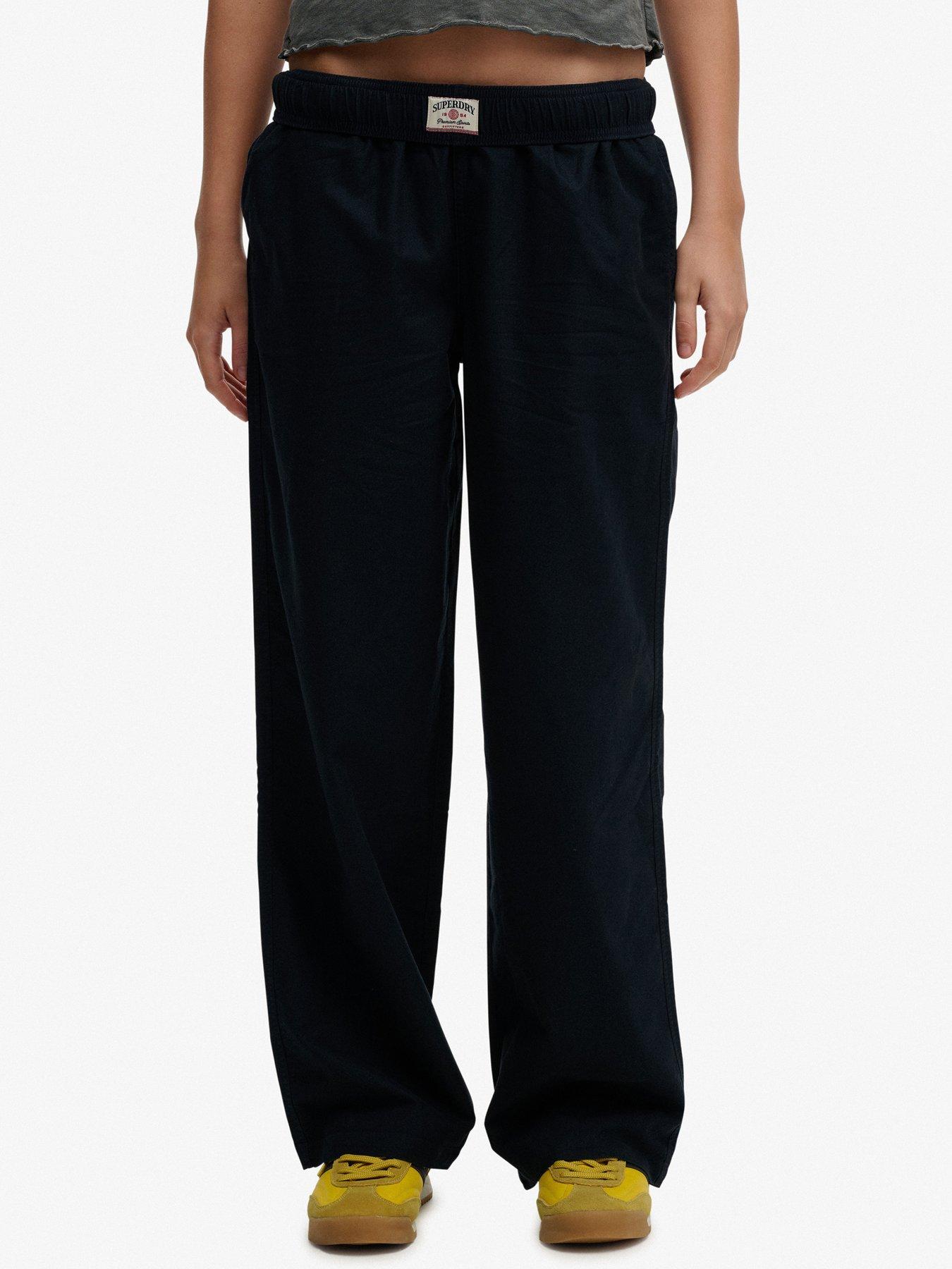 Superdry Cotton Elasticated Trousers - Blue