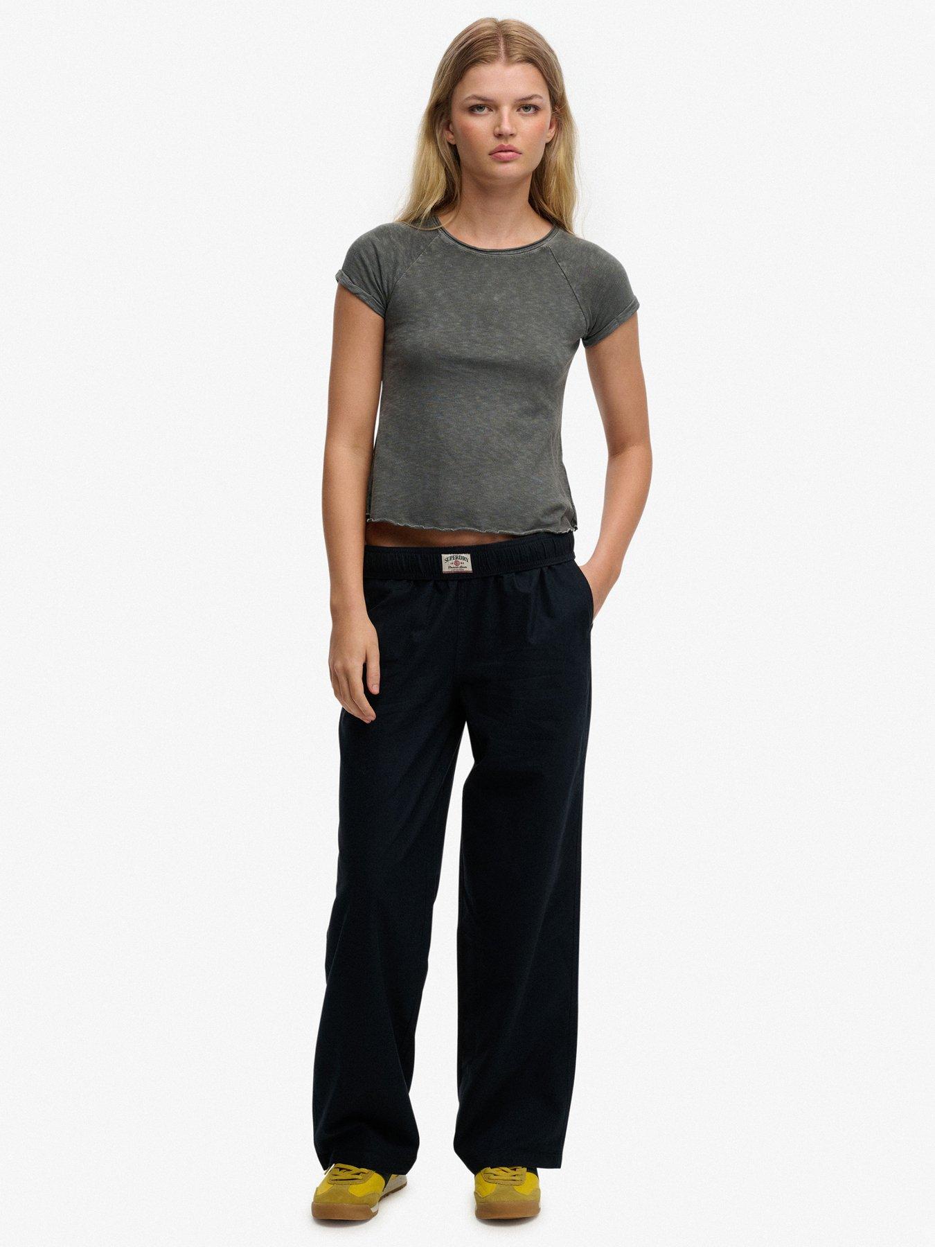  image of superdry-cotton-elasticated-trousers-blue