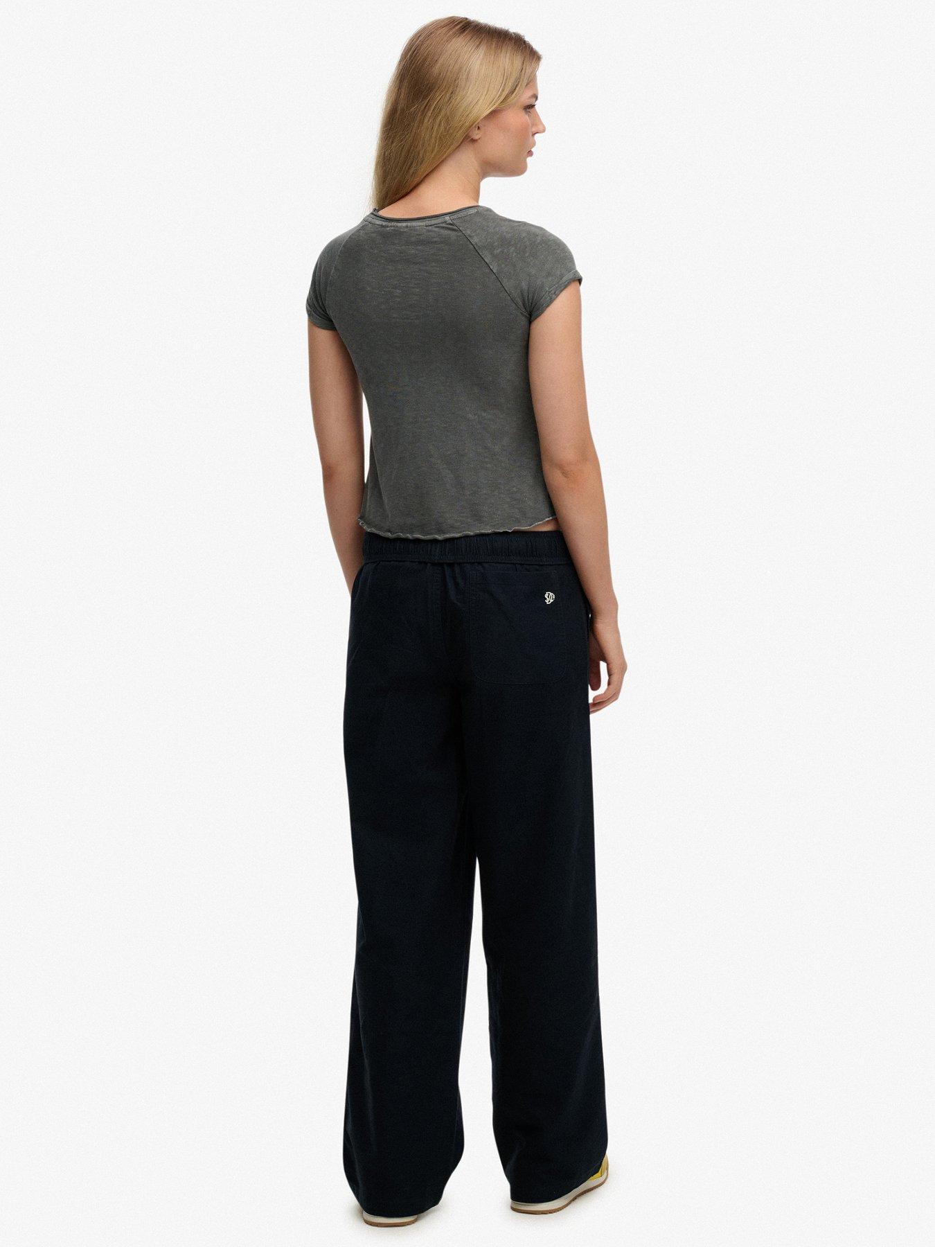  image of superdry-cotton-elasticated-trousers-blue