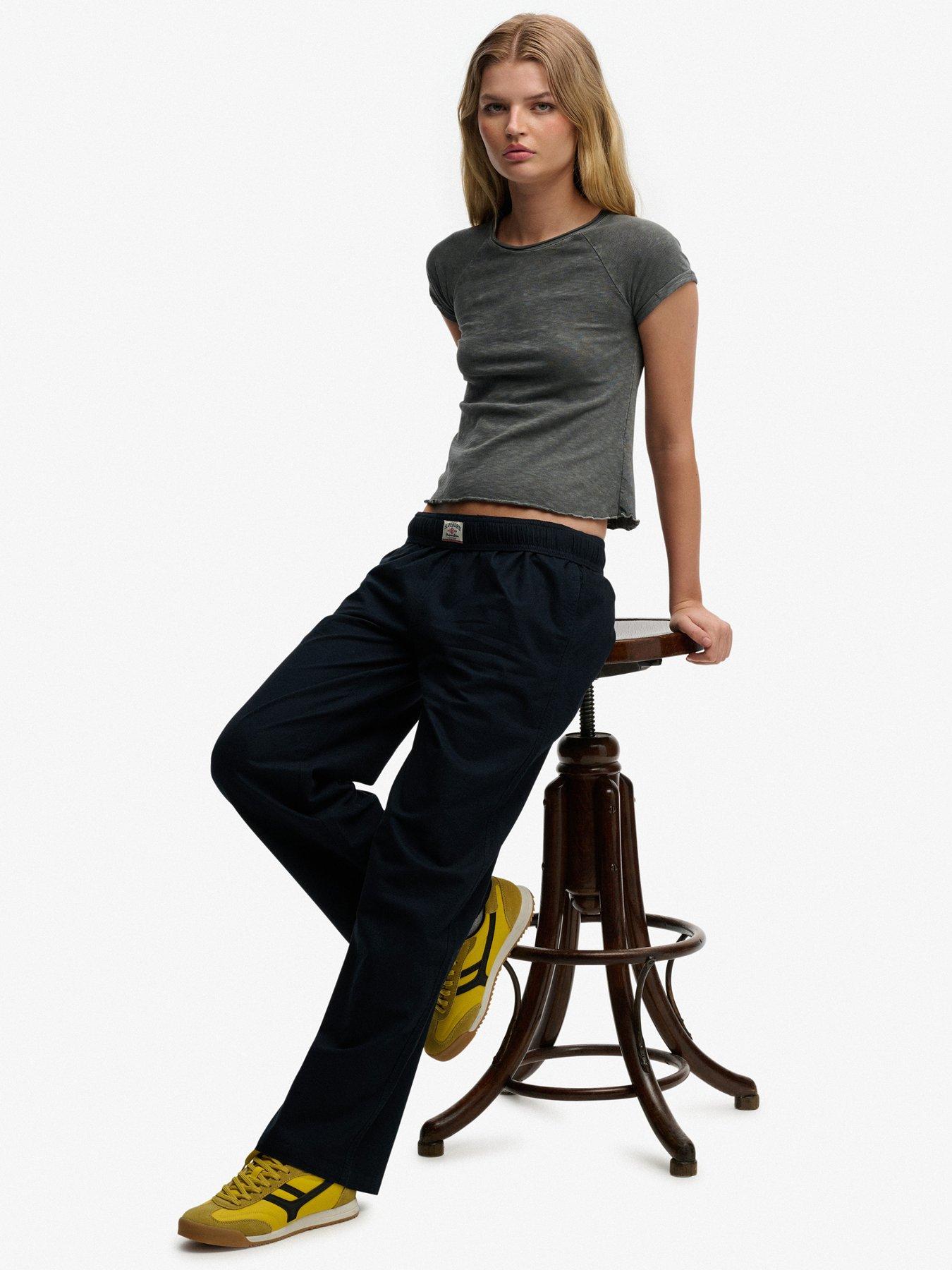  image of superdry-cotton-elasticated-trousers-blue