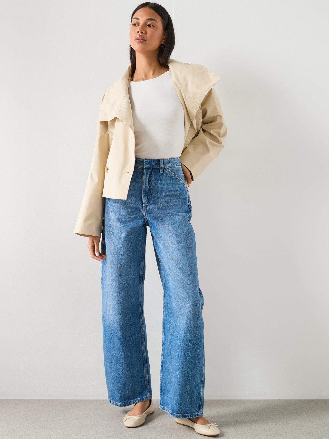  image of mango-mid-rise-balloon-jeans-blue