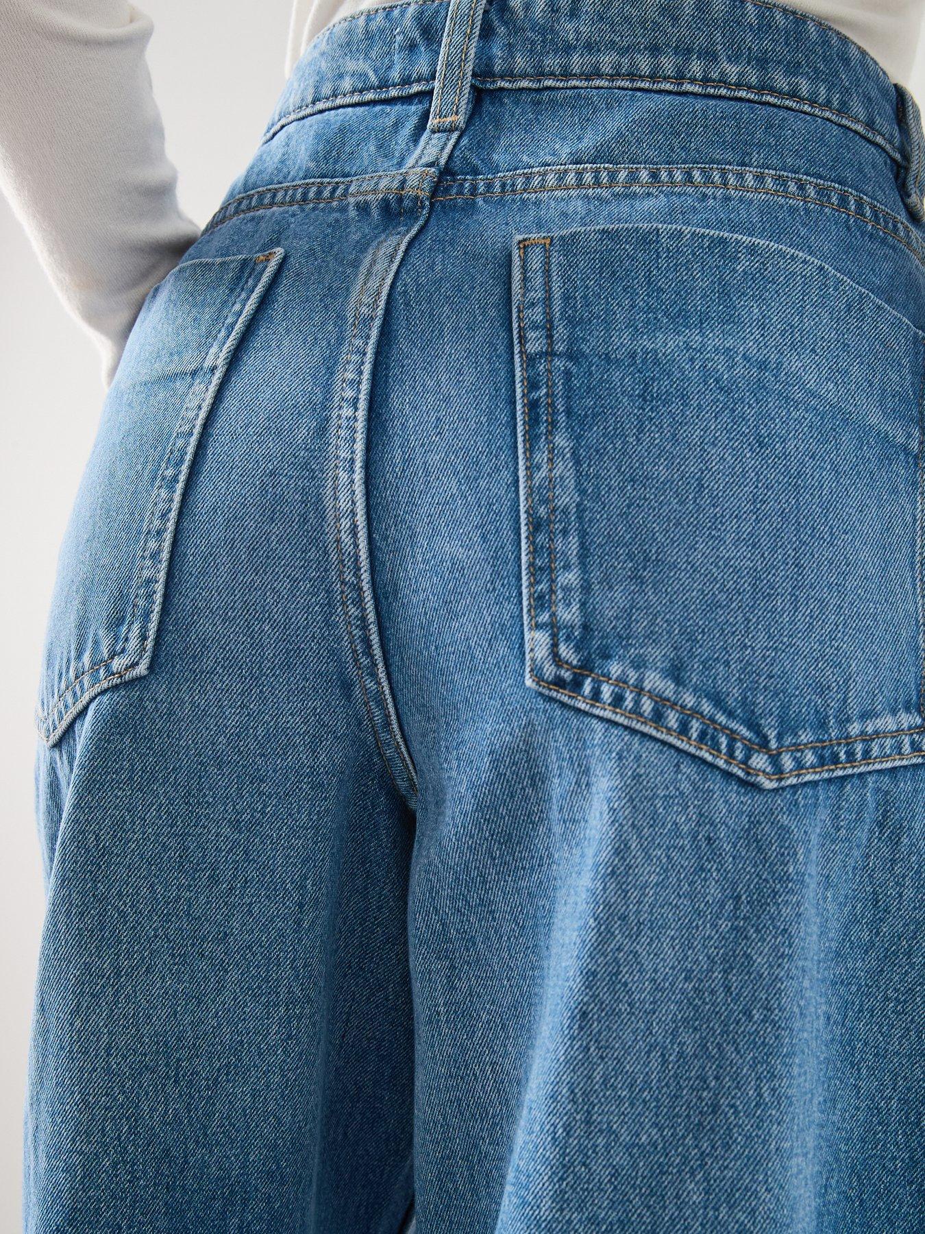 image of mango-mid-rise-balloon-jeans-blue