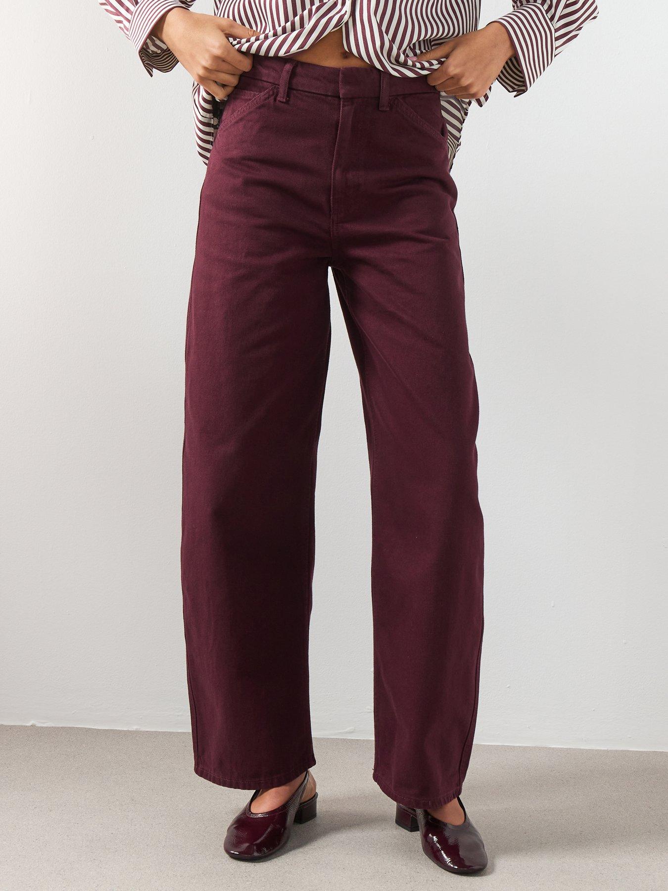Mango Mid-Rise Balloon Jeans - Red