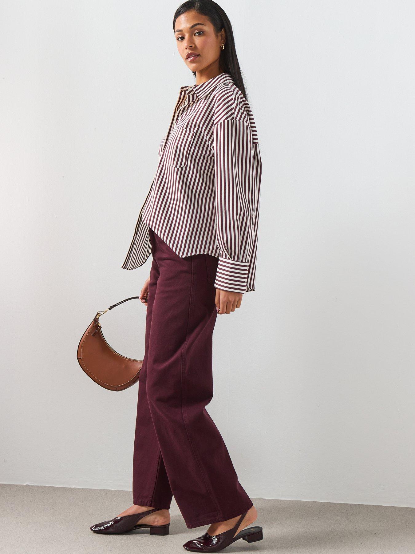 Image 6 of 6 of Mango Mid-Rise Balloon Jeans - Red