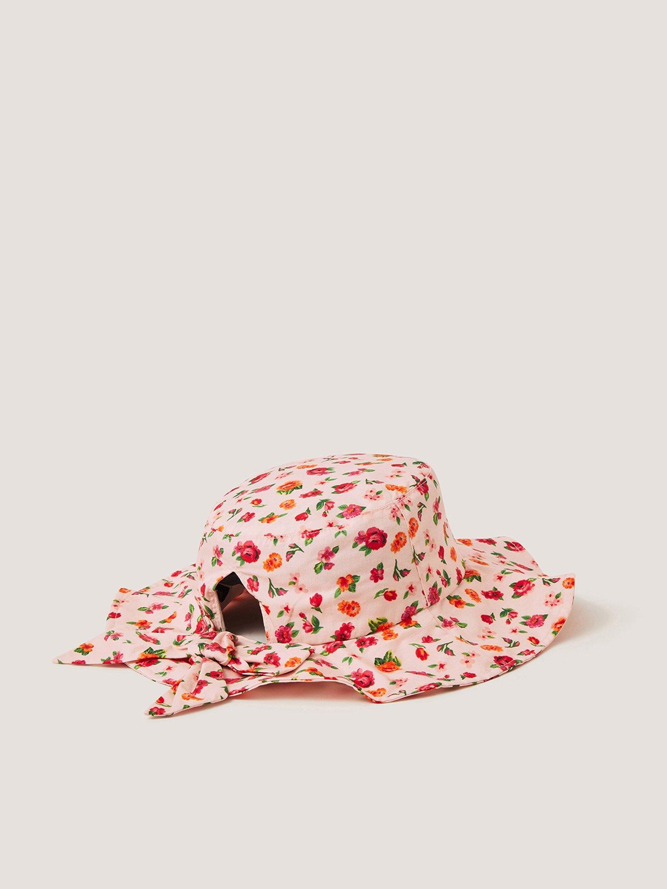 Image 2 of 3 of Monsoon Girls Floral Bow Bucket Hat - Multi
