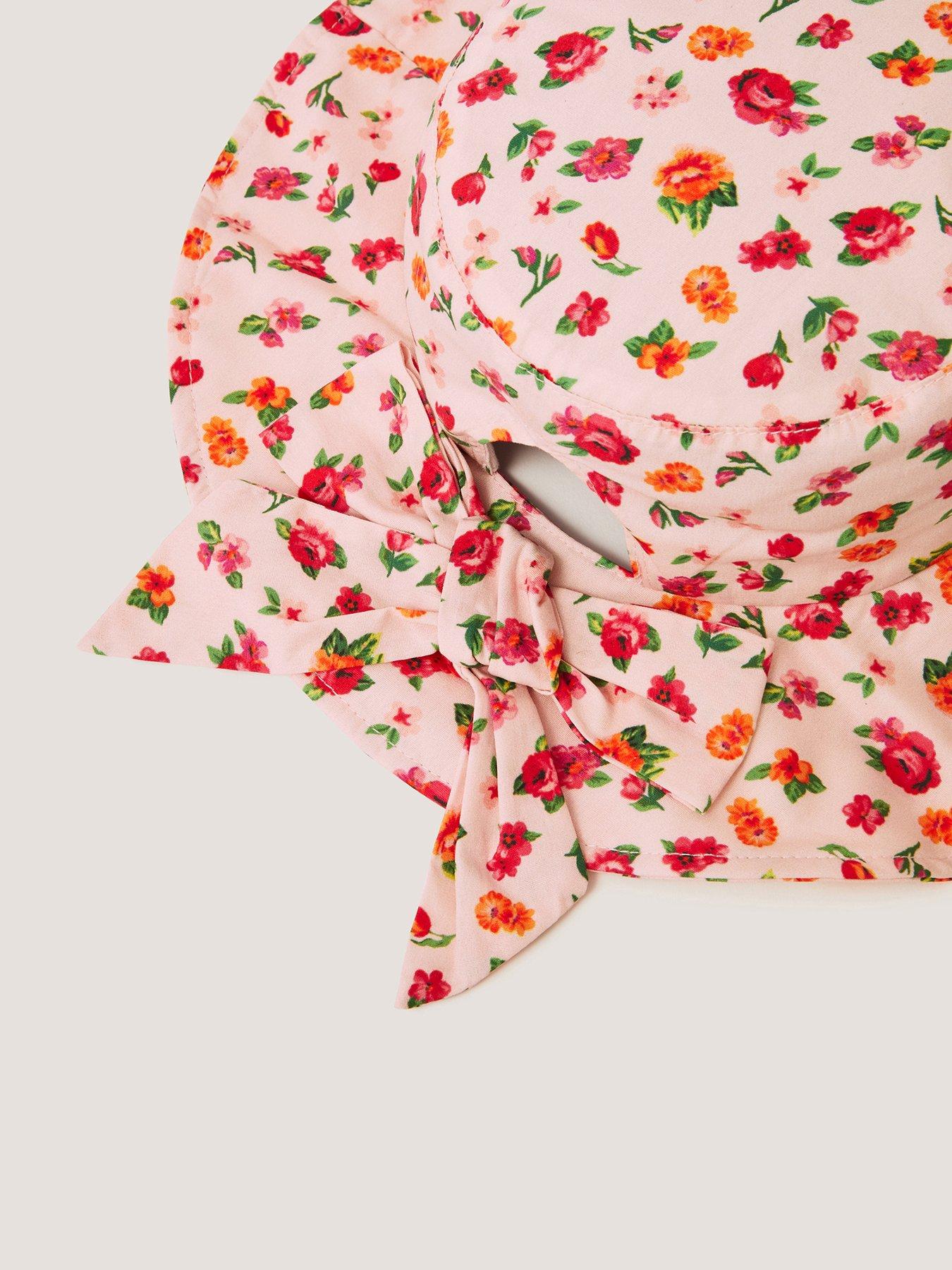 Image 3 of 3 of Monsoon Girls Floral Bow Bucket Hat - Multi