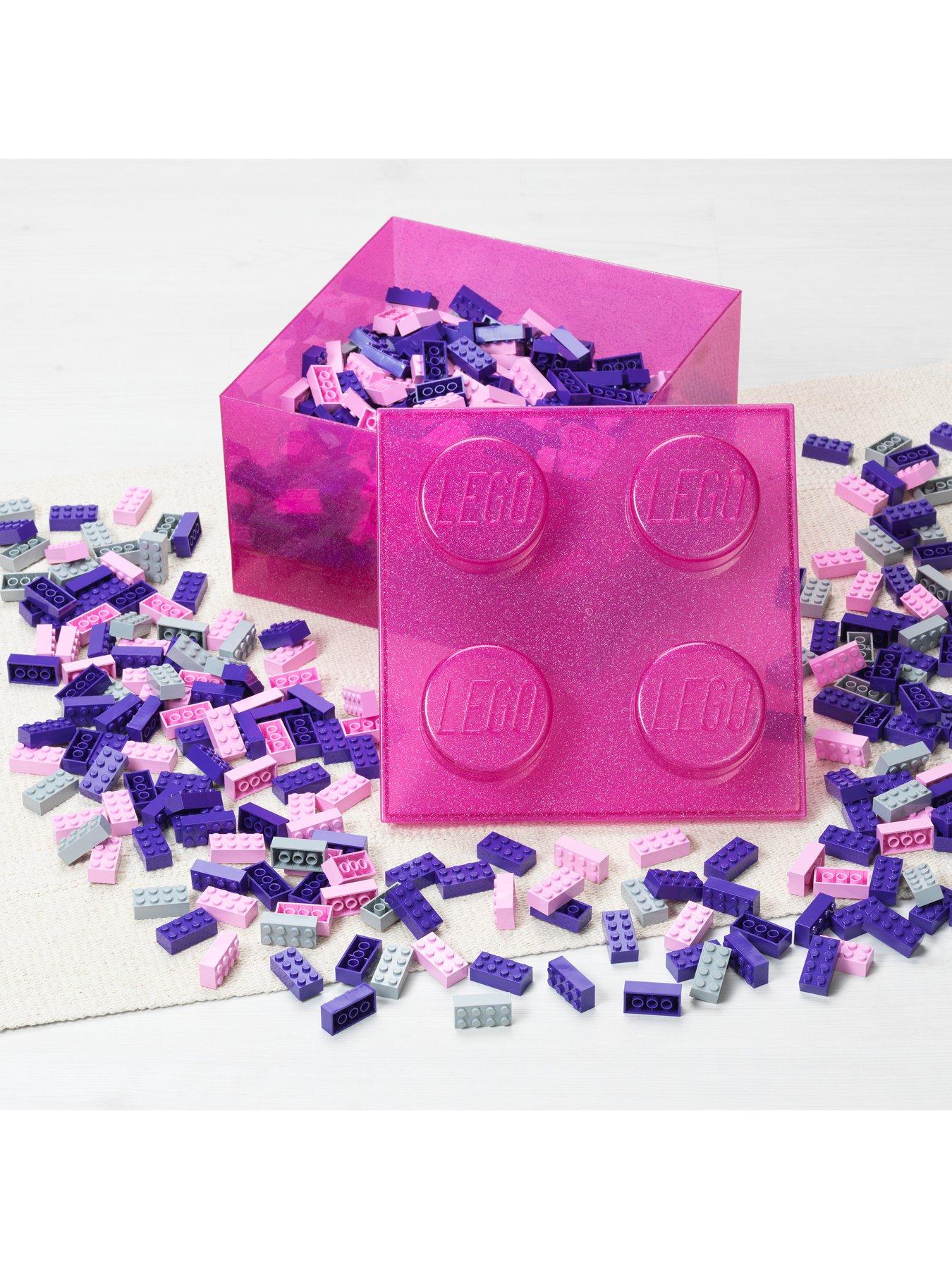 Image 2 of 3 of LEGO Storage Brick 4 Top Lid Glitter Medium Violet