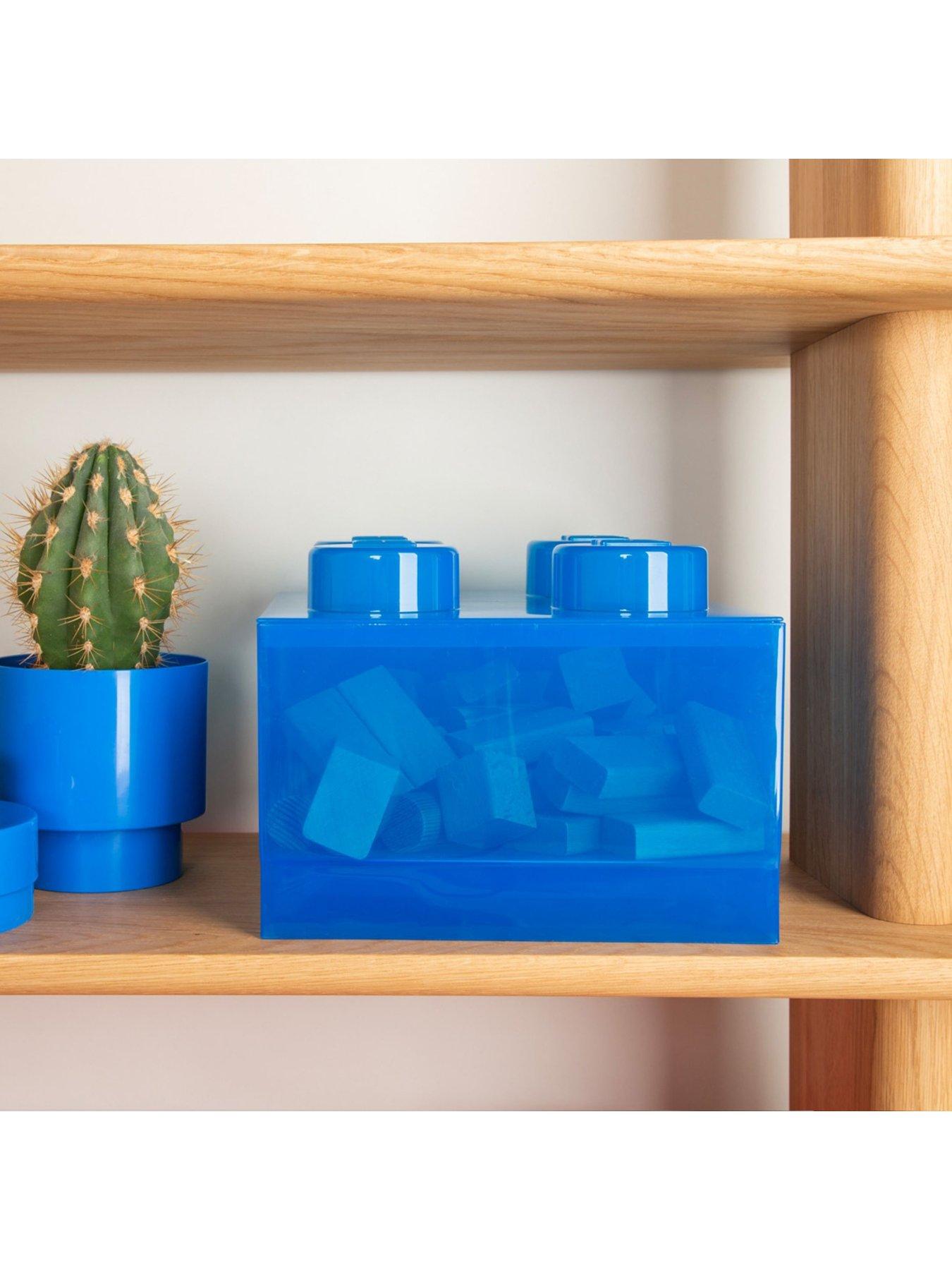 Image 2 of 4 of LEGO Storage Brick 4 Top Lid Translucent Blue