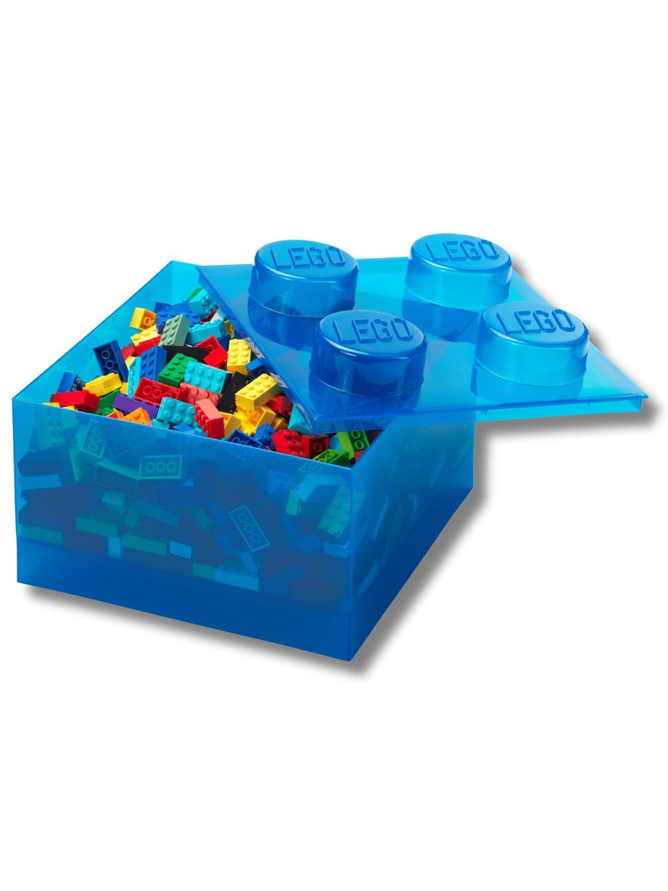 Image 3 of 4 of LEGO Storage Brick 4 Top Lid Translucent Blue