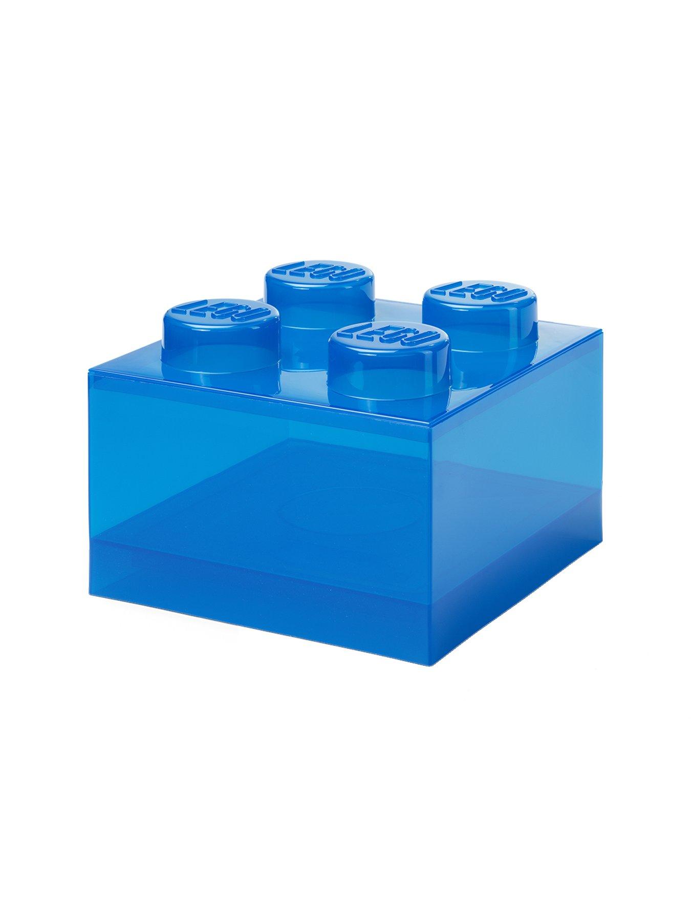 Image 4 of 4 of LEGO Storage Brick 4 Top Lid Translucent Blue