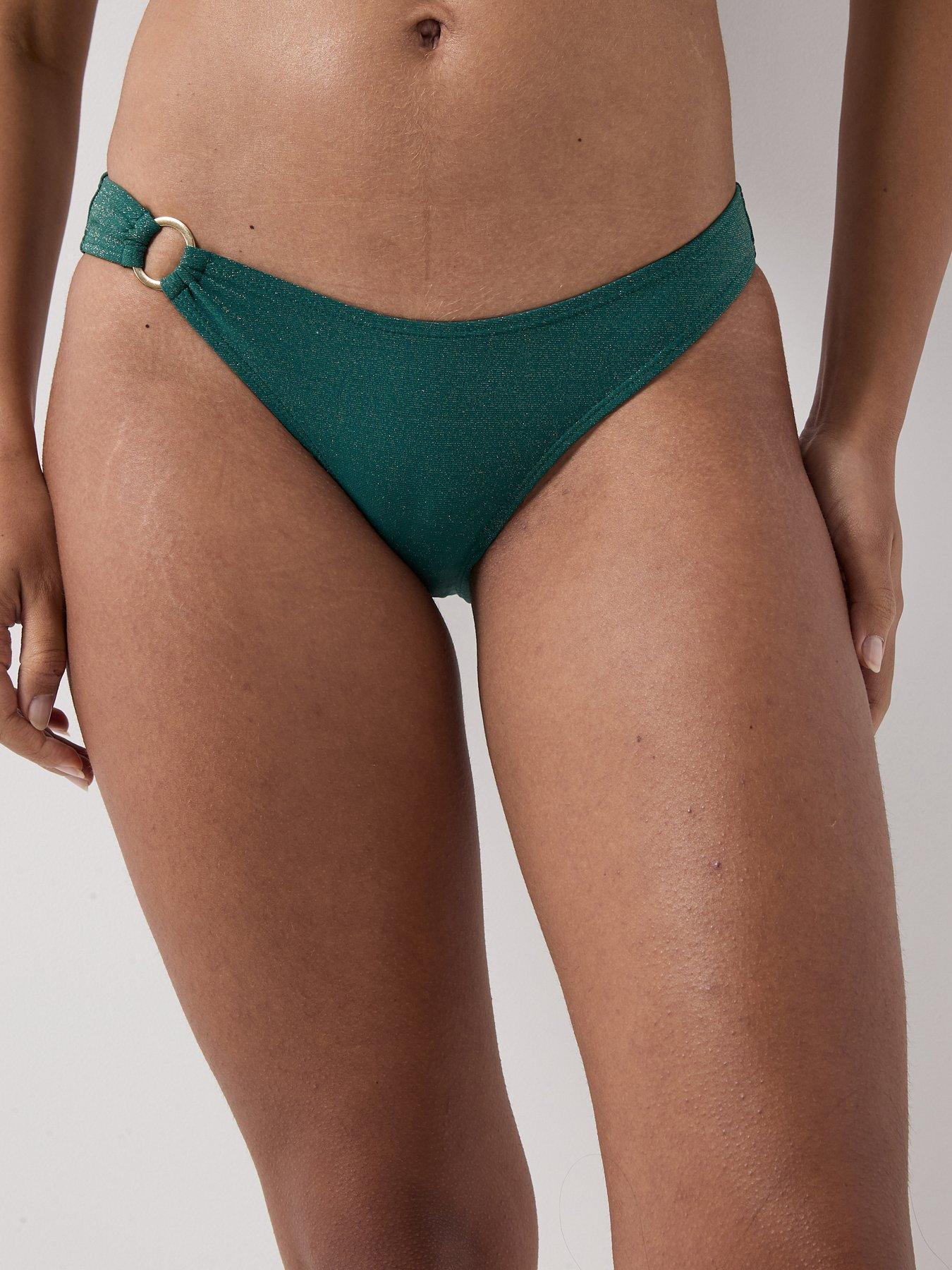 PIECES Laomi Lurex Bikini Ring Brief - Green