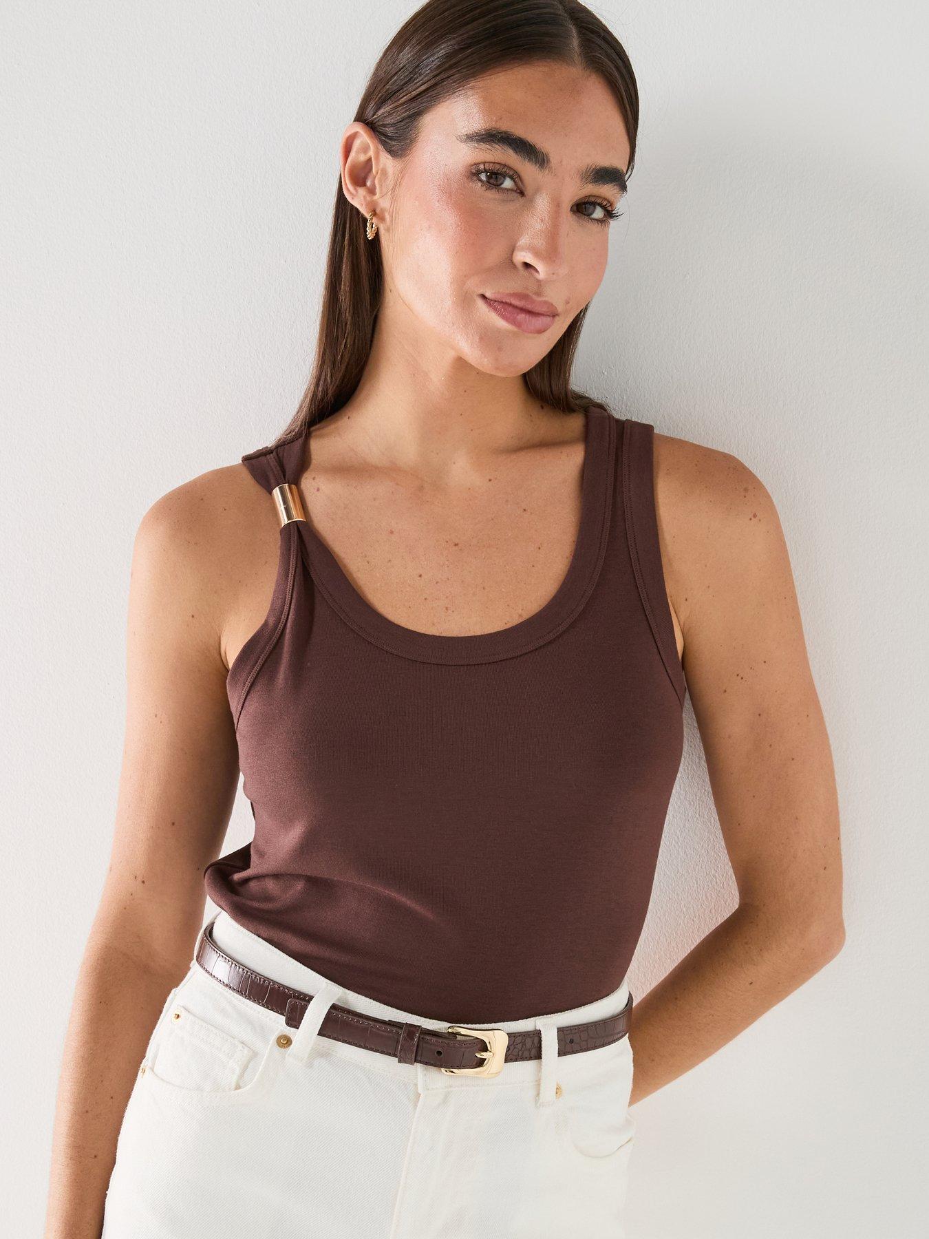 JDY Uffa Jersey Vest Top - Brown