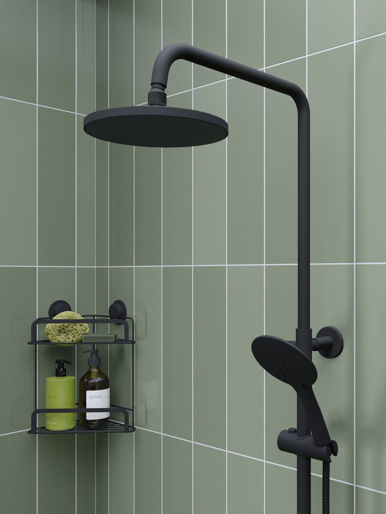 Image 1 of 6 of Croydex Presion Pressure Boost Rain Shower Head Matt Black