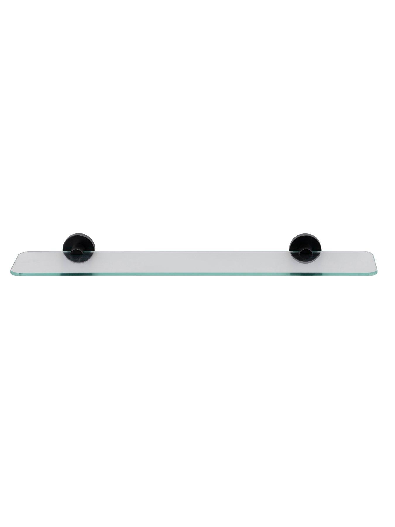  image of croydex-metra-glass-shelf-with-matt-black-flexi-fix-brackets