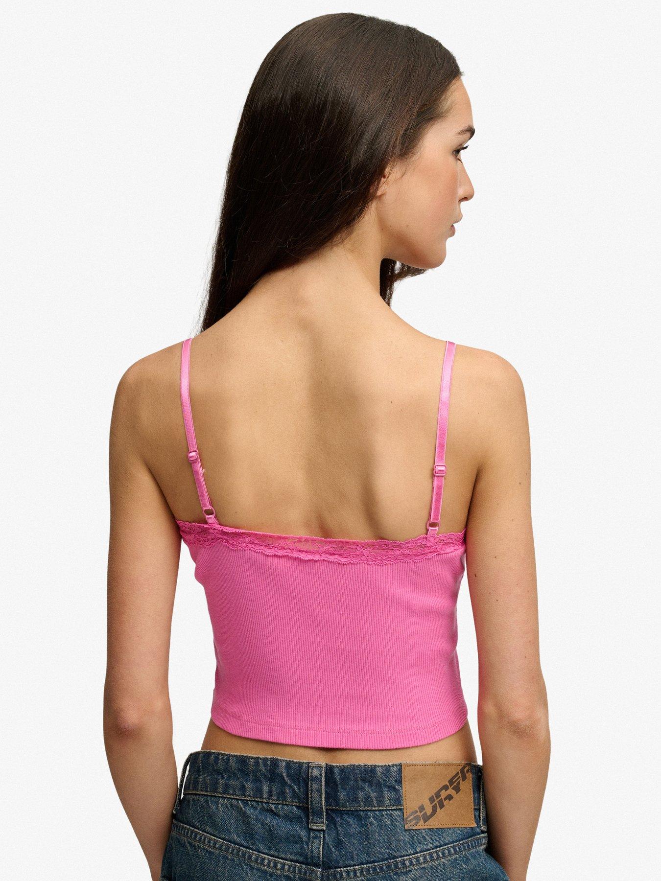 Image 2 of 6 of Superdry Essential Lace Trim Crop Cami