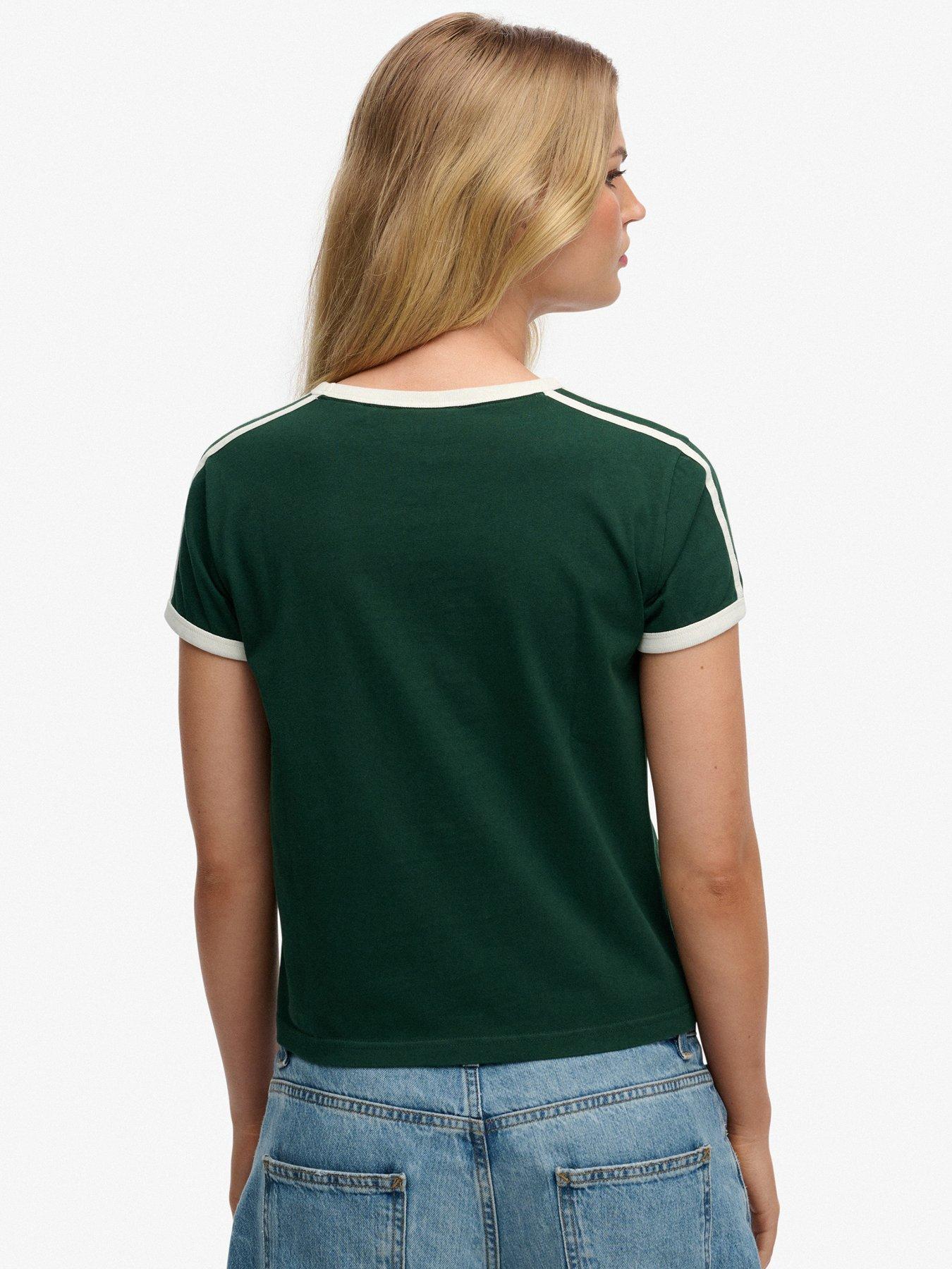  image of superdry-athletic-essentials-side-stripe-t-shirt-green