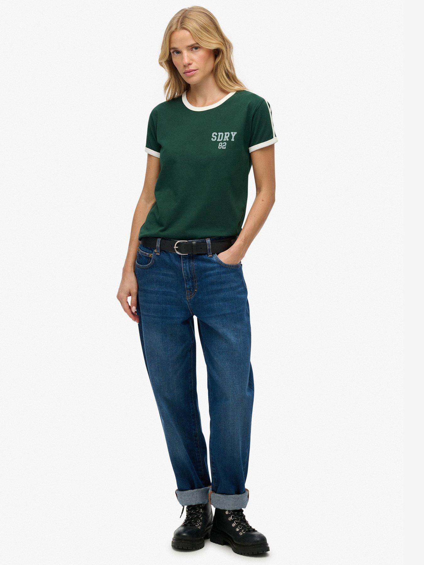  image of superdry-athletic-essentials-side-stripe-t-shirt-green