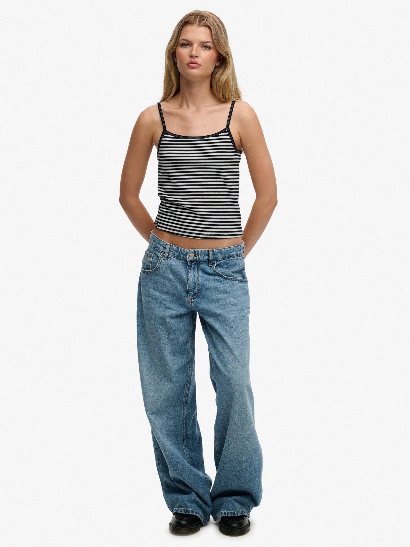  image of superdry-athletic-essentials-stripe-cami-top-blue