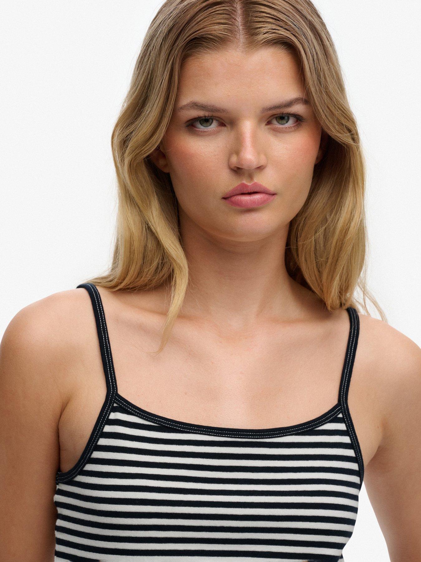  image of superdry-athletic-essentials-stripe-cami-top-blue