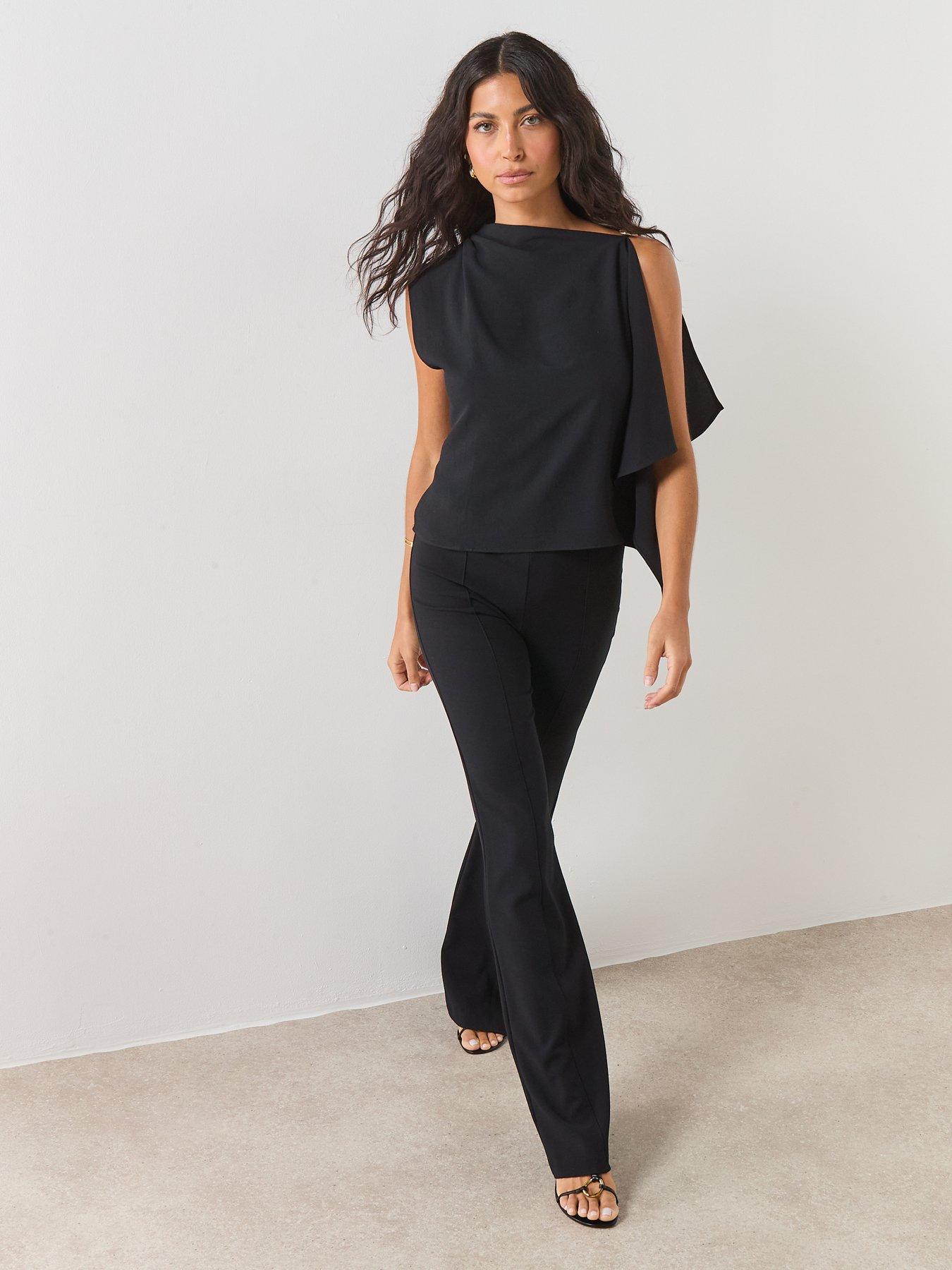 Image 3 of 6 of Mango Blouse With Asymmetrical Neckline - Black