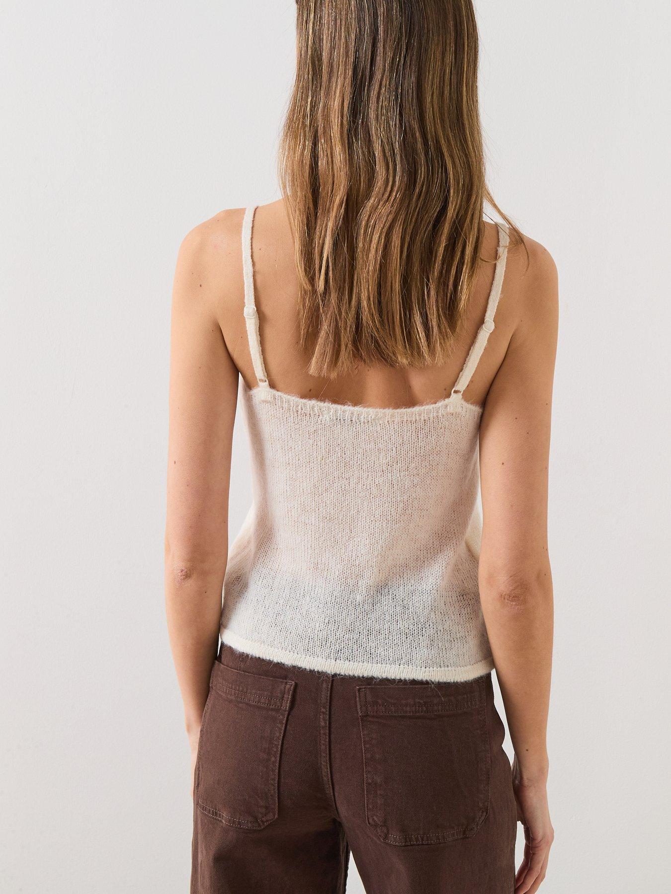  image of mango-top-with-lace-neck-beige