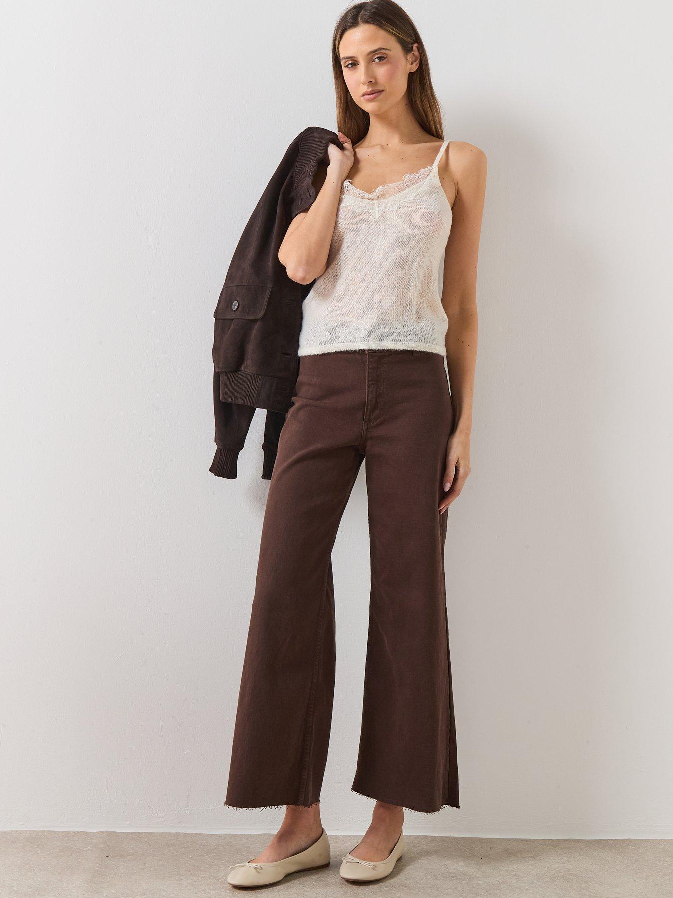  image of mango-top-with-lace-neck-beige