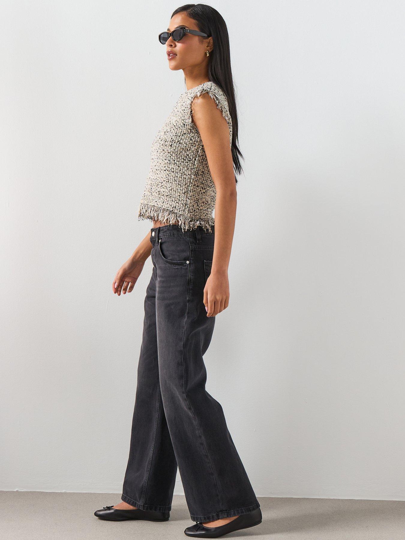 Image 6 of 6 of Mango Mid-Rise Straight Jeans - Black