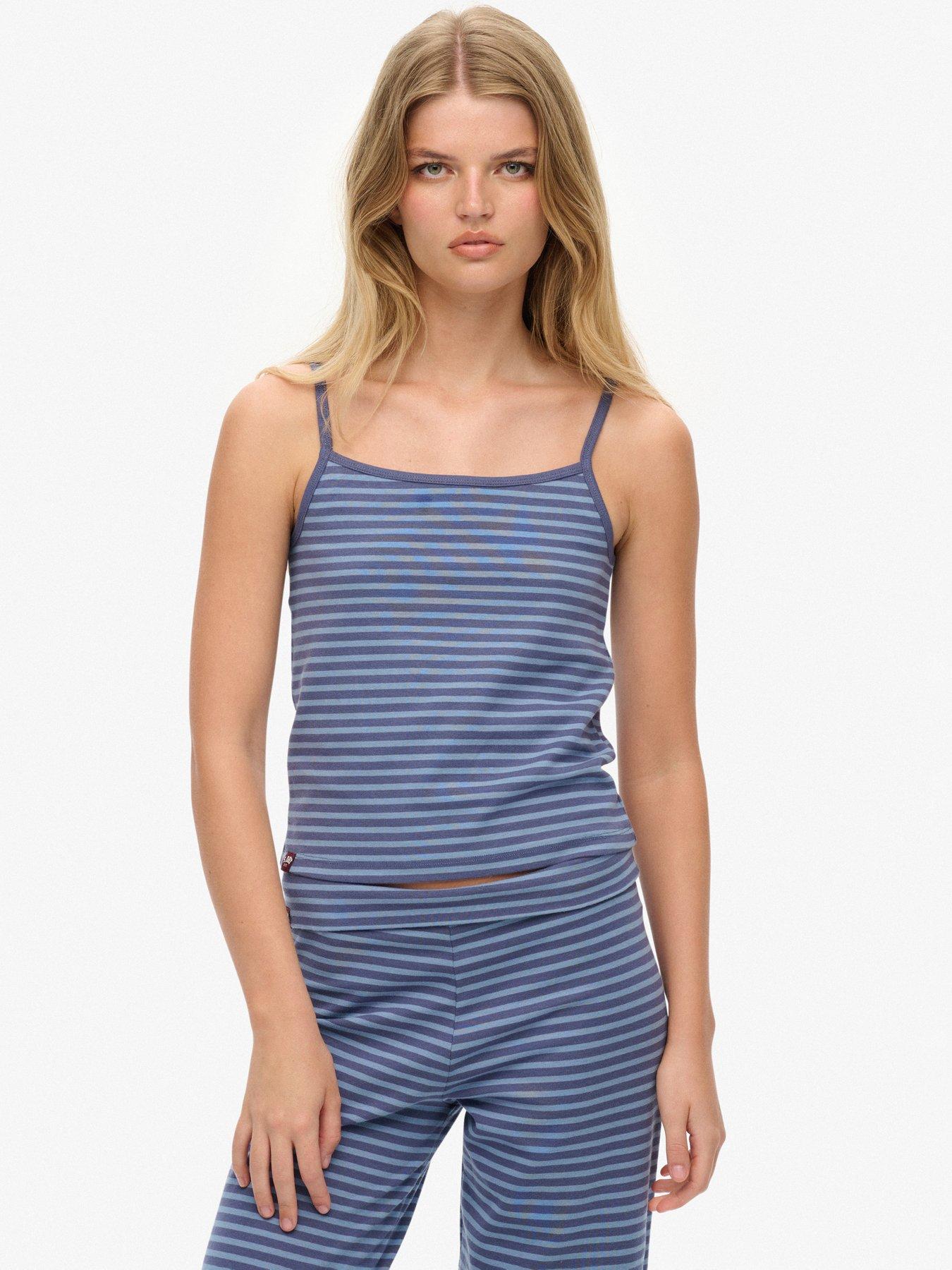 image of superdry-athletic-essentials-stripe-cami-blue