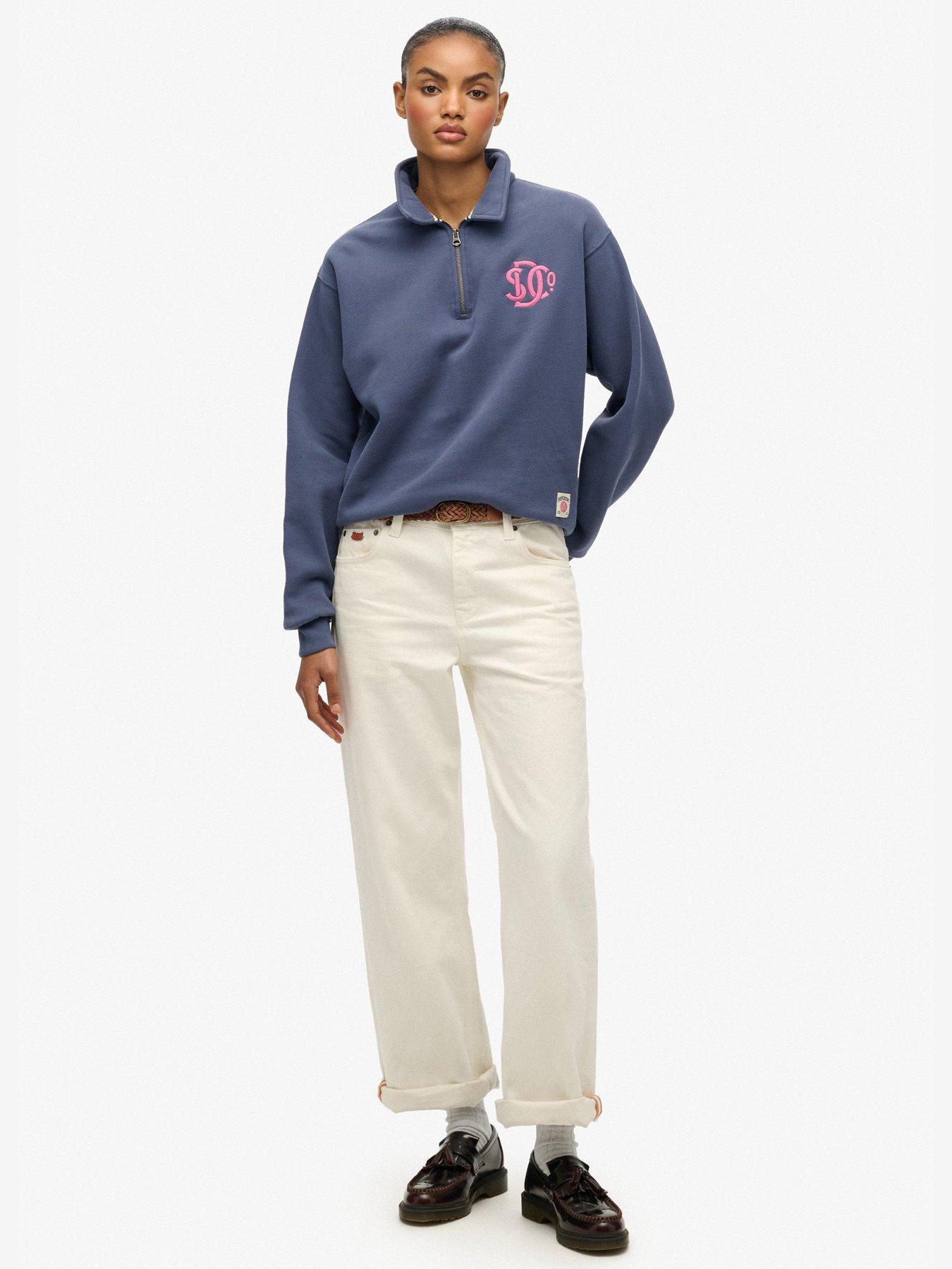 Image 3 of 5 of Superdry SD&amp;Co. Collared Half Zip Sweatshirt - Blue