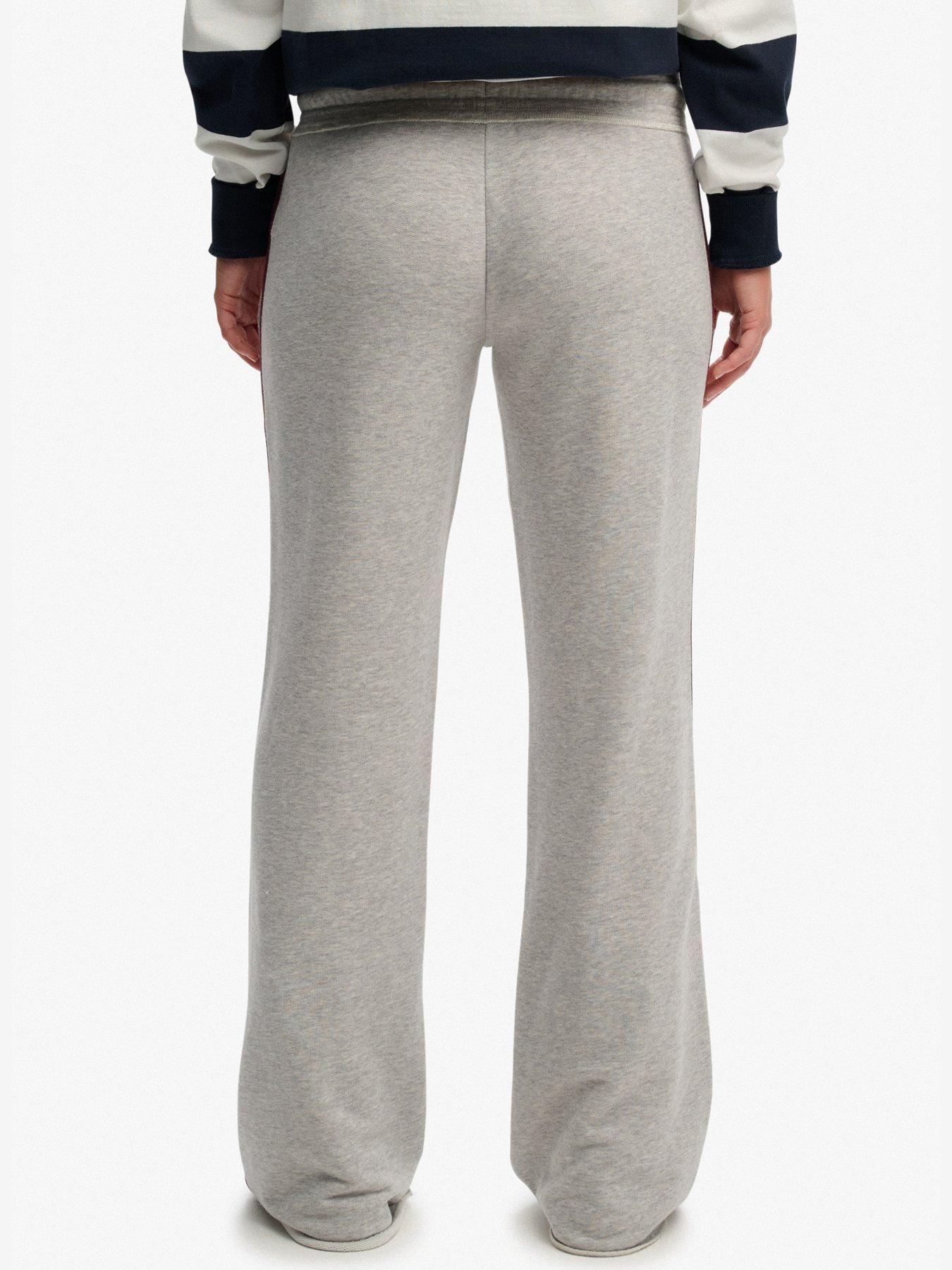 Image 2 of 6 of Superdry Athletic Essentials Stripe Flare Joggers - Grey